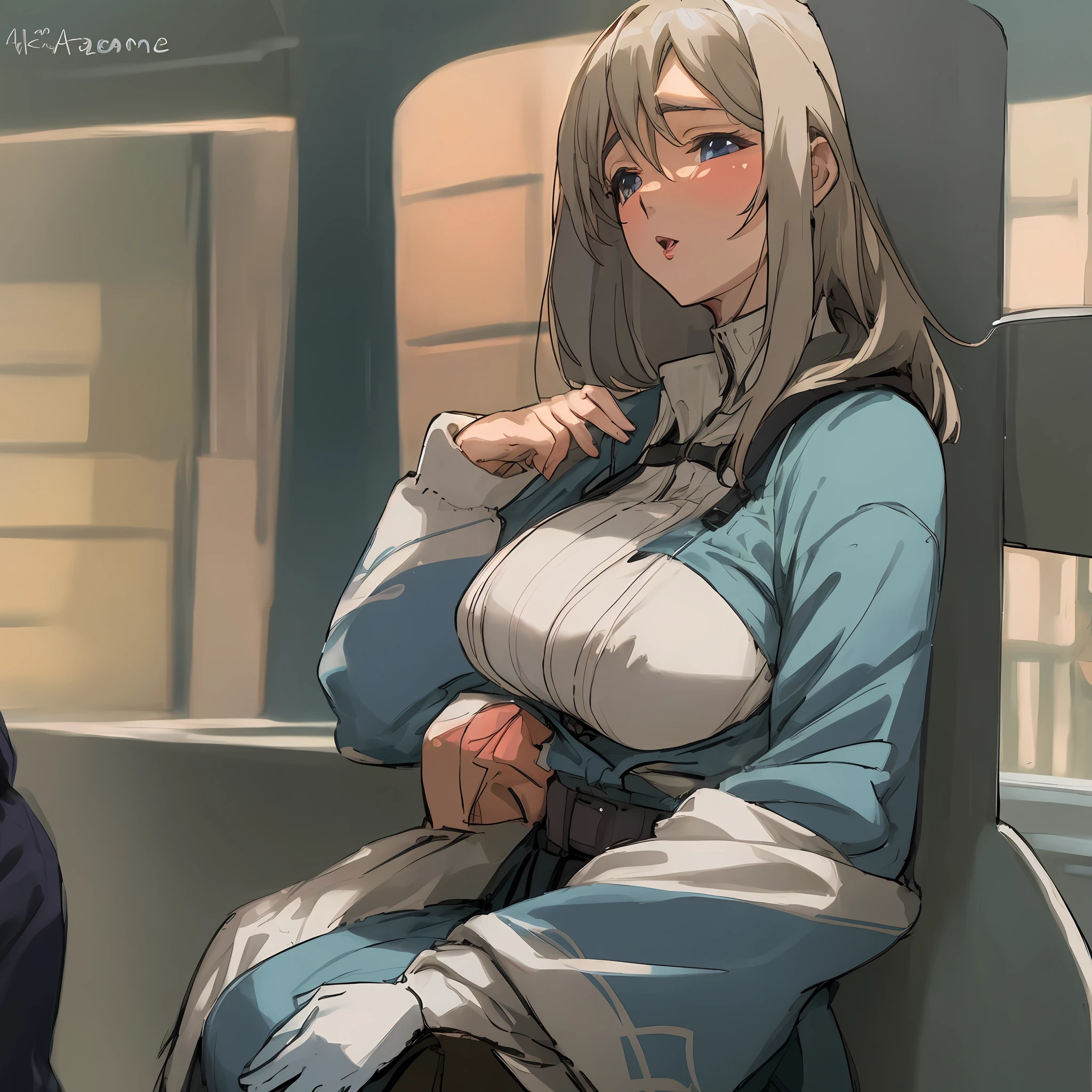 A busty mature anime woman.