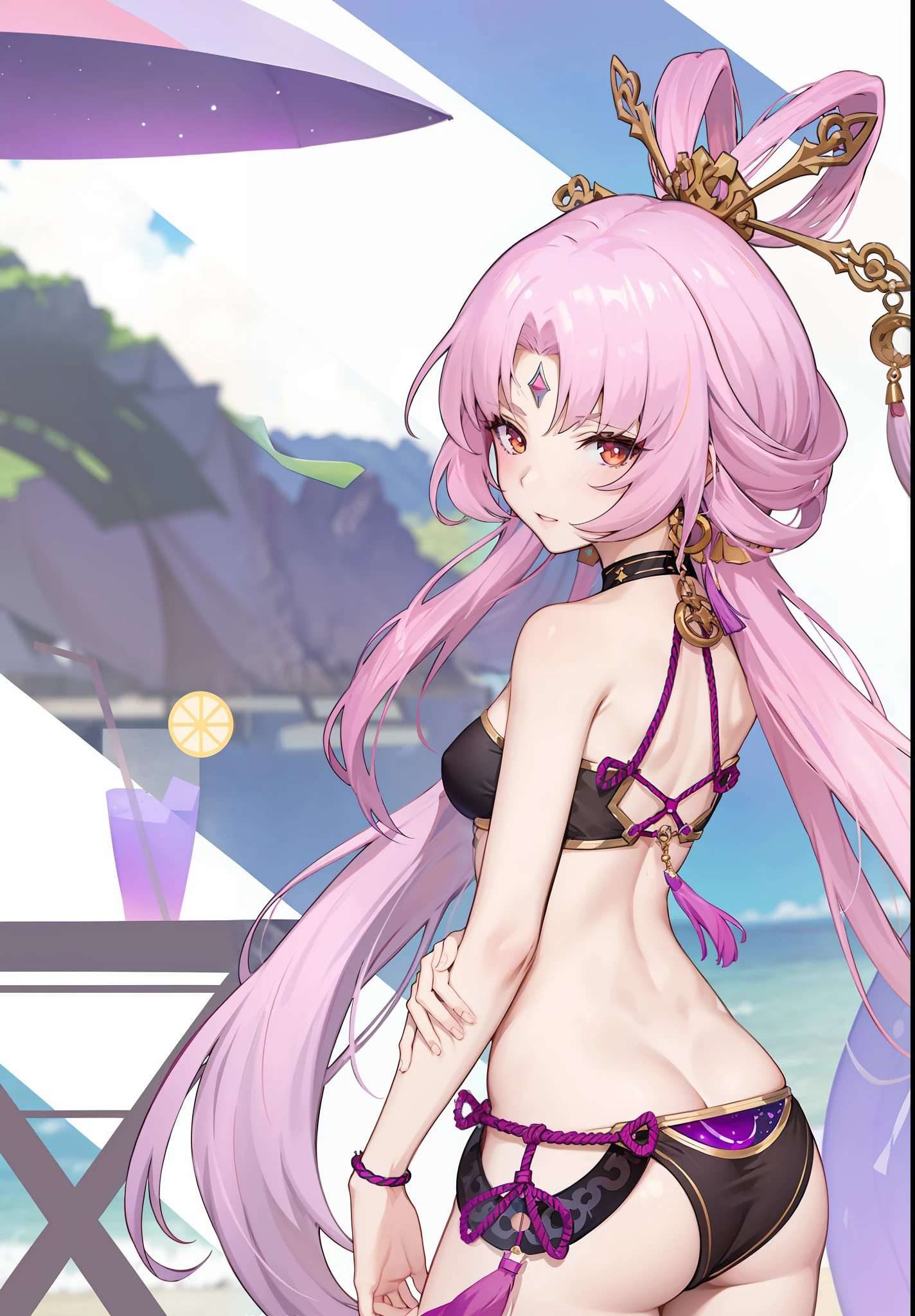 anime girl in a bikini with a crown on her head, anime goddess, cushart krenz key art feminine, seductive anime girl, attire: bikini, is wearing a swimsuit, ayaka genshin impact, azur lane style, from the azur lane videogame, knights of zodiac girl, keqing from genshin impact, swimsuit, official character art