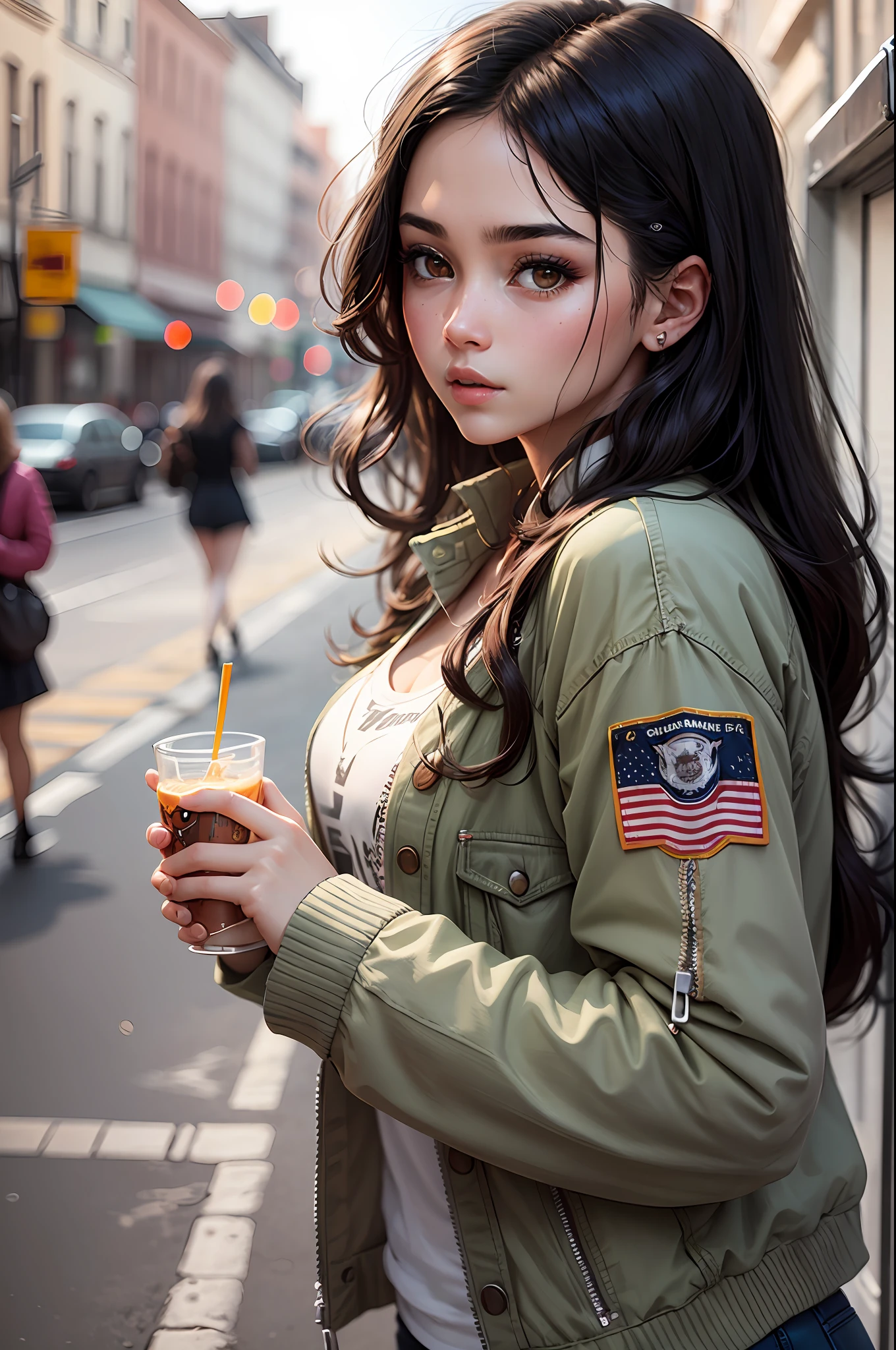 **marines girl, 21 yo, black hair, brown eyes, beautiful --auto --s2