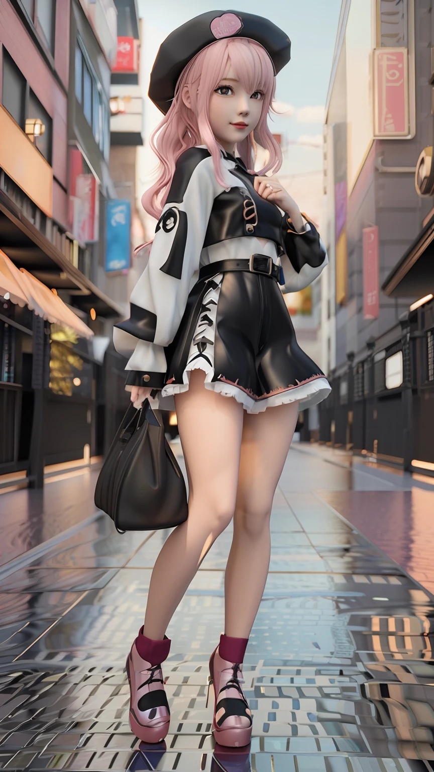 there is a girl with pink hair and a hat on, digital art inspired by WLOP, trending on cg society, digital art, artwork in the style of guweiz, anime styled 3d, anime style. 8k, cute detailed digital art, realistic anime 3 d style, kawaii realistic portrait, render of a cute 3d anime girl, Strong and vibrant colors 64k, --ar 9:16 -variation-imagine  -upscale - --auto --s2