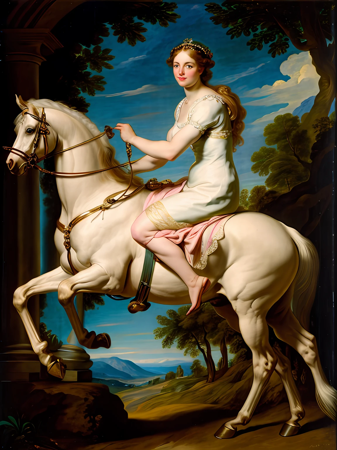 Masterpiece, Best quality, high clarity eyes, critically, flawless,sharp picture, High pixels, perfect face, perfect eyes, beautiful face, perfect fingers, "Design a powerful and graceful female centaur inspired by the enchanting stories of Greek or Roman mythology, combining the strength and majesty of a horse with the elegance and wisdom of a legendary goddess." in Peter Paul Rubens style, by Peter Paul Rubens