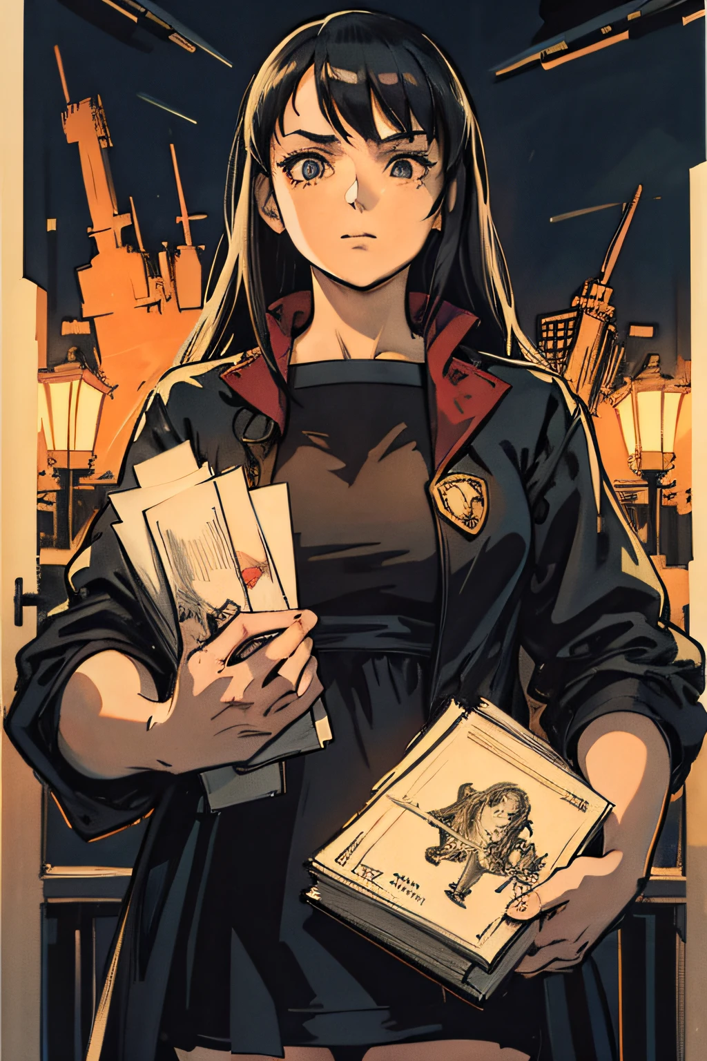 (linear art_Anime:1.2),(Comic Noir Style),(Flat color:1.0),(Laura Budd_Pictures:0.5).( Lora More_Details:1.5),(8K resolution)、8K、Less in 8K、8K resolution、Detailed and complex、intricate-detail、high intricate detailed、absurd amount of details、((looking at the viewers))、 A detailed face, 1girl in_独奏,
