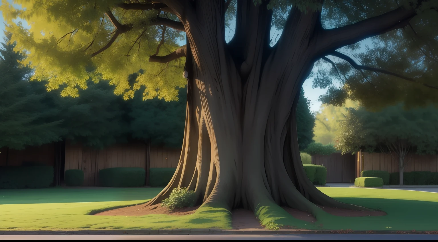 A tree with a sad face