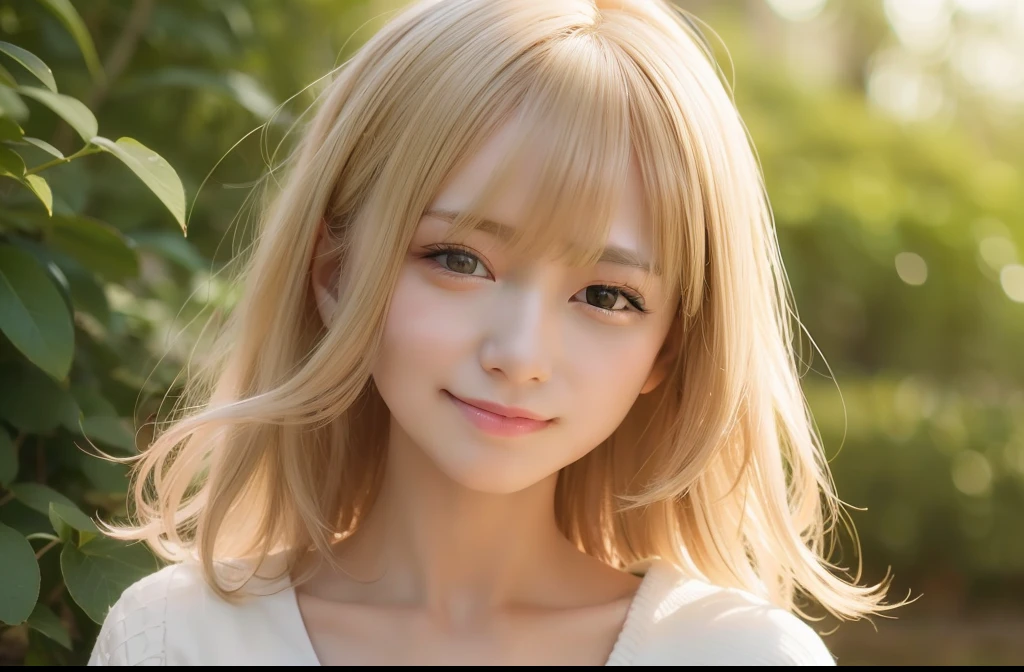 top-quality、​masterpiece、超A high resolution、(Photo Real:1.3)、Model body type、Beige hair、Hair that flutters in the wind、bobhair、Natural clothing、model poses、beautiful countenance、extra detailed face、Fine-grained skin texture、A detailed eye、二重まぶた、A big smile、Focal length 50mm lens、F-1.8、natural soft light、Healthy beauty、Angle of pull、Turning Style