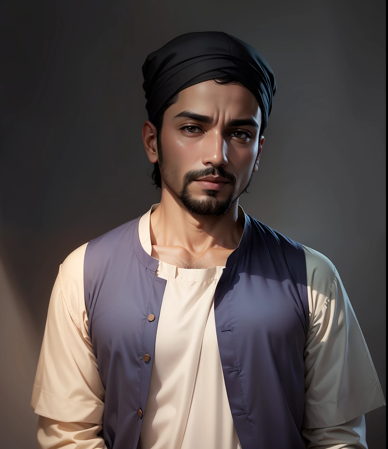 Change background with kurta pajama an d islamic pagdi