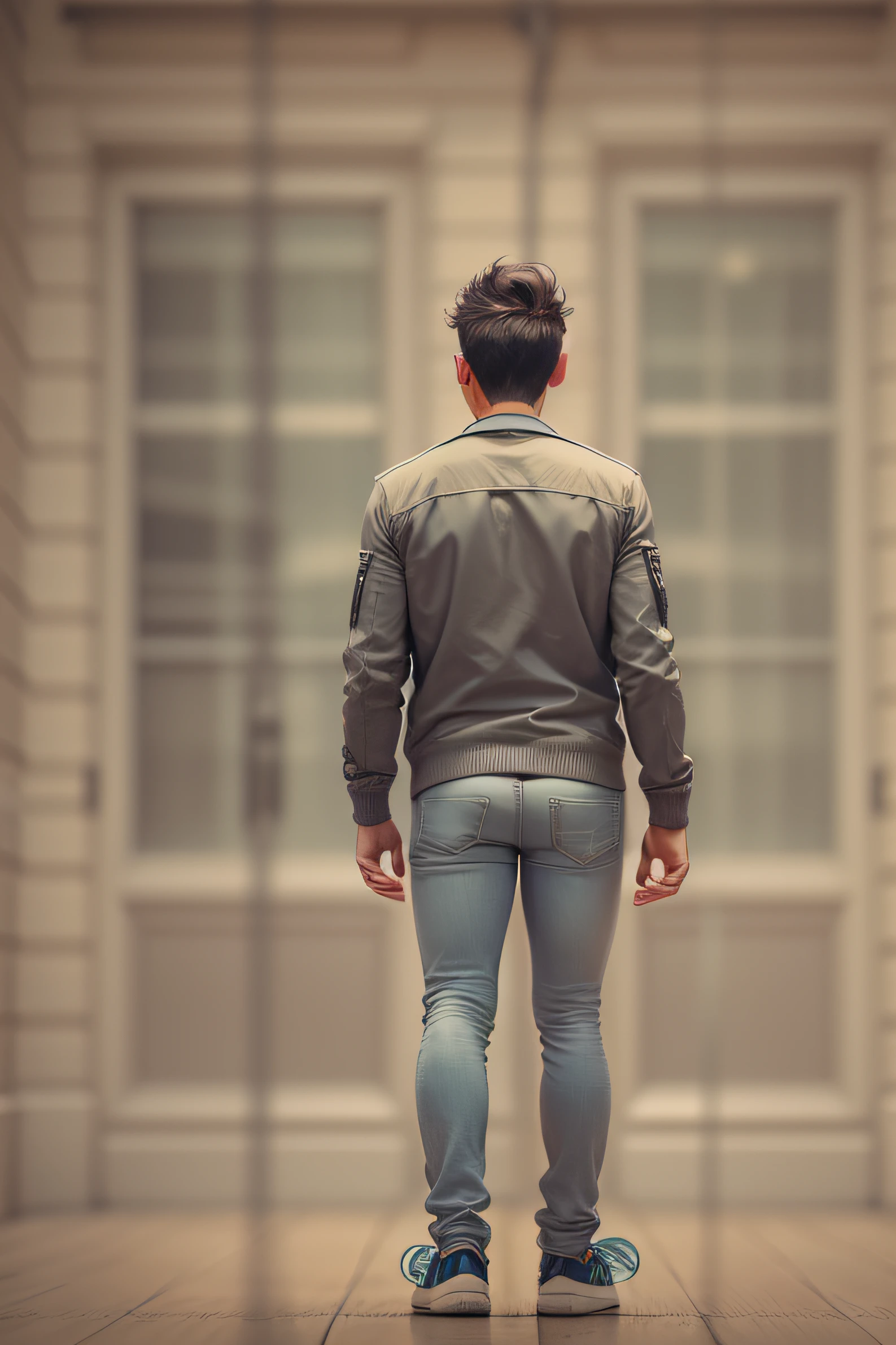 I'm using an iPhone　Male back view