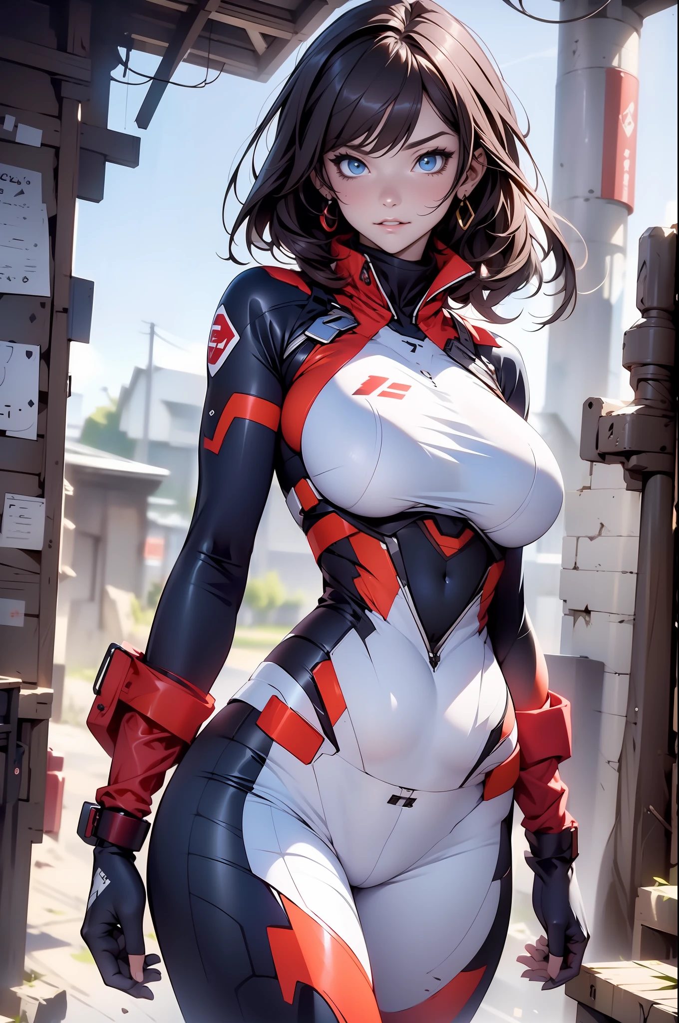 ((Best quality)), ((Masterpiece)), (Detailed: 1.4), (Absurd), An 18-year-old adult female，Oversized breasts，（absurdly large breasts）（Super large breasts）（Largest breasts）Protruding breast，Perfect proportions, crysisnanosuit