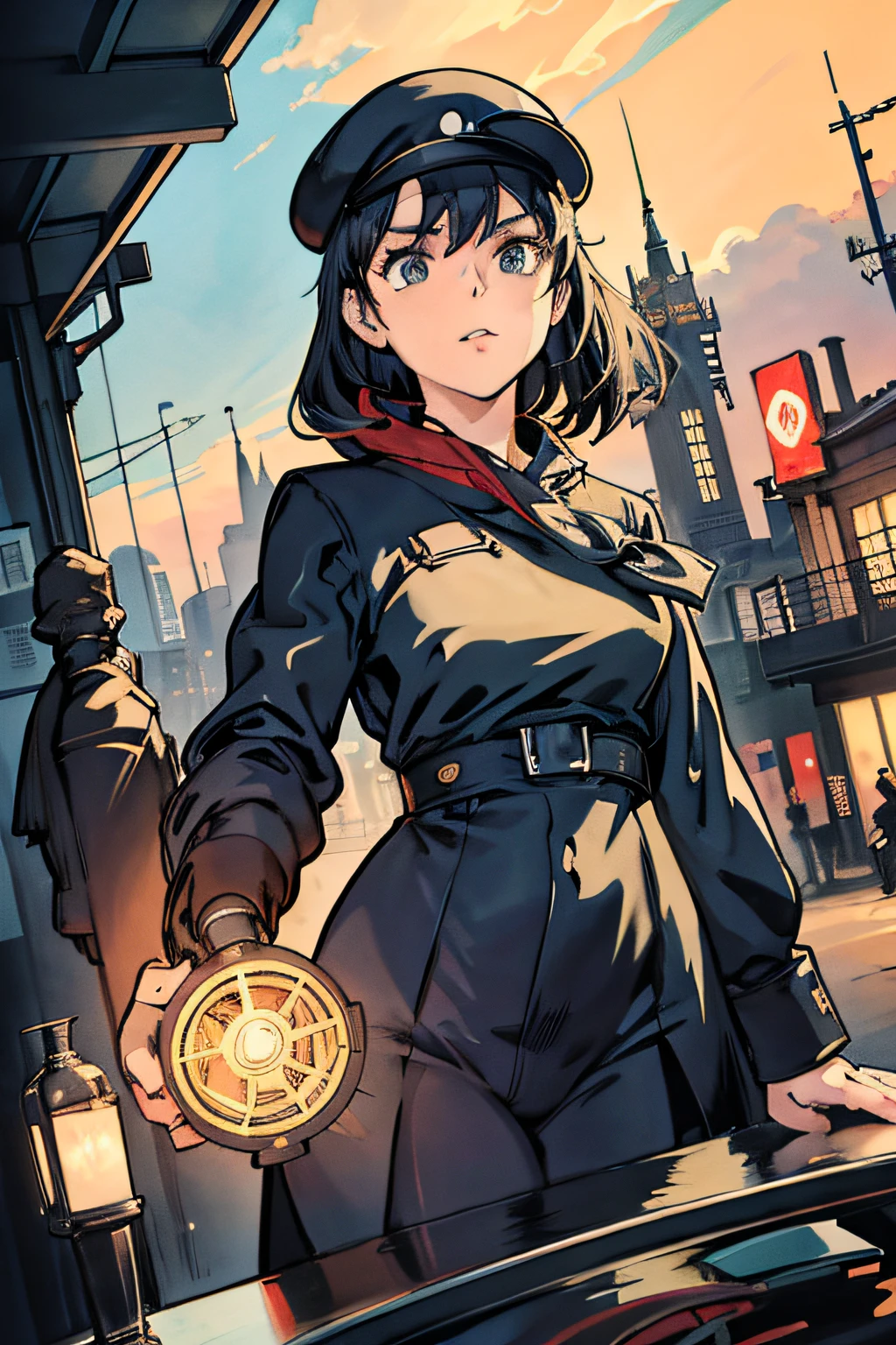 Anime character holding a lantern on a city street, cushart krenz key art feminine, high detailed official artwork, Official art, official artwork, inspired by Kawabata Ryūshi, Light Novel Cover Art, epic light novel art cover, kawacy, range murata and artgerm, Inspired by Ryusei Kishida