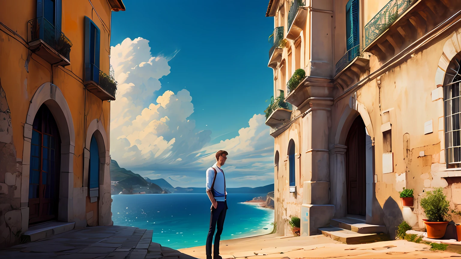 Skysky，o azur，Melancholic man