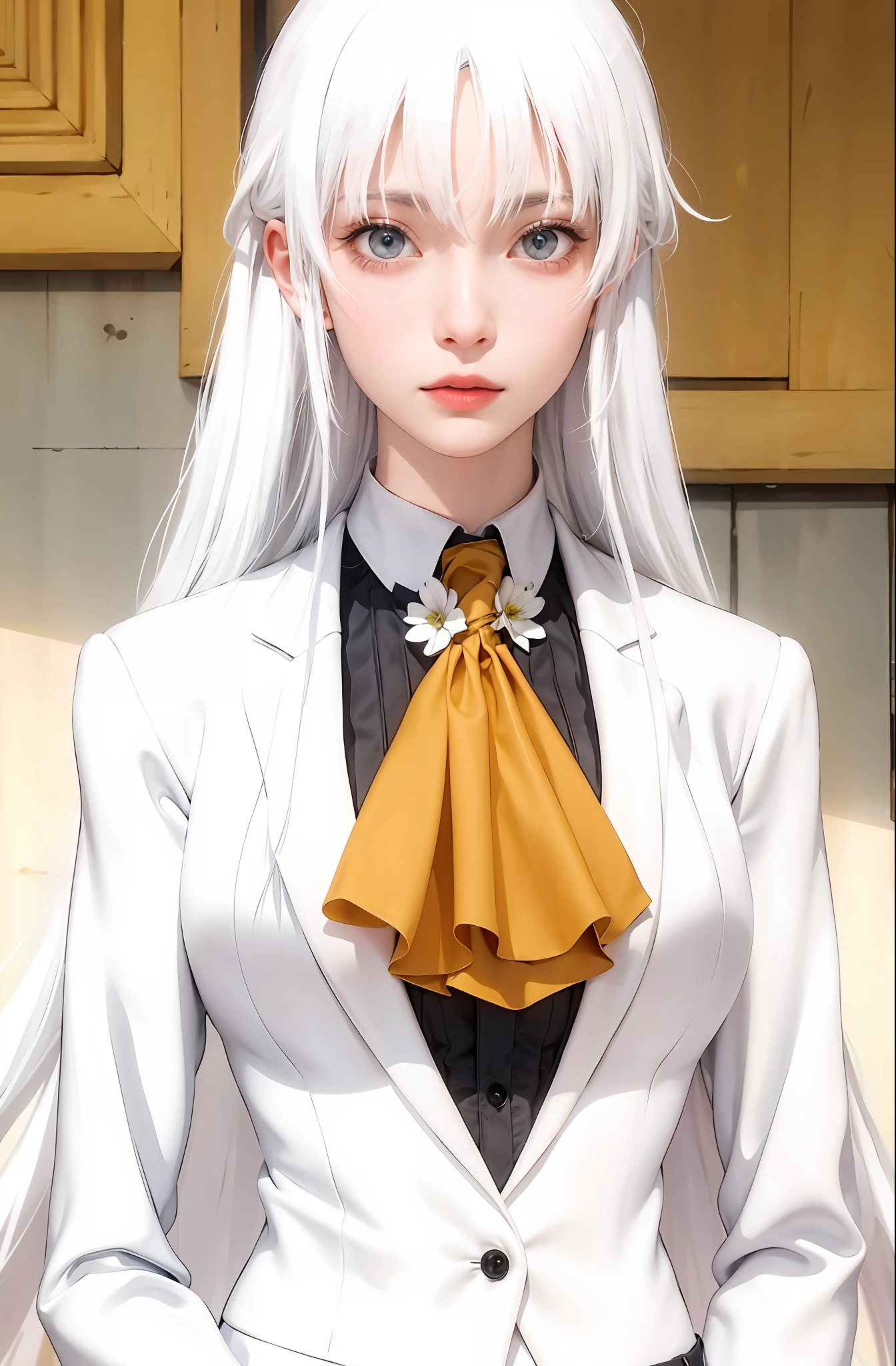 White hair.