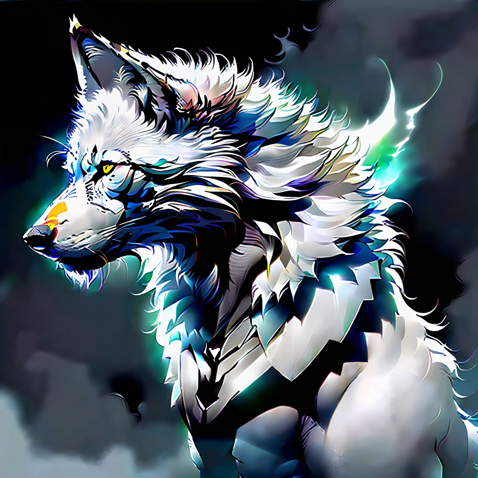 （white wolf，Handsome）