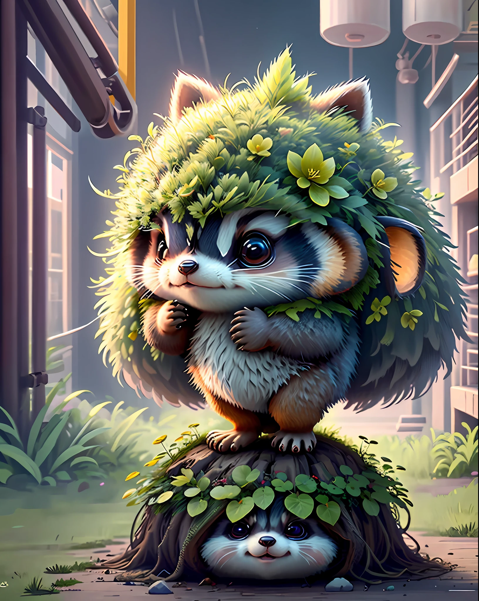 "Create cute creature masterpieces with inspired ultra-detailed concept art. Unleash your inner Cu73Cre4ture programmer with stable spreading power、Let your imagination come alive", （Raccoons）, high detailing, in 8K、Top image quality