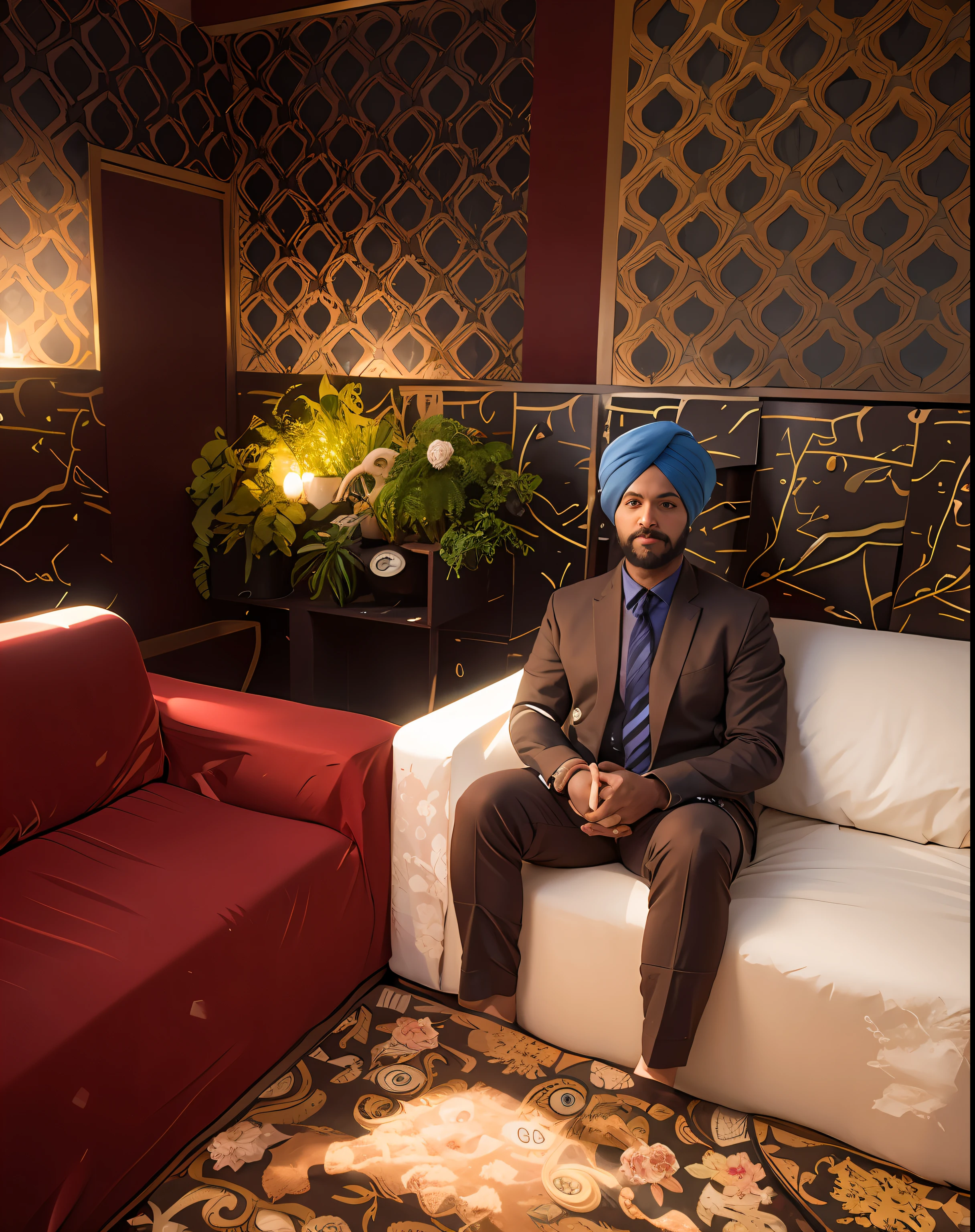 create my 8k avatar with my face and turban on it, face and turban should not be changed