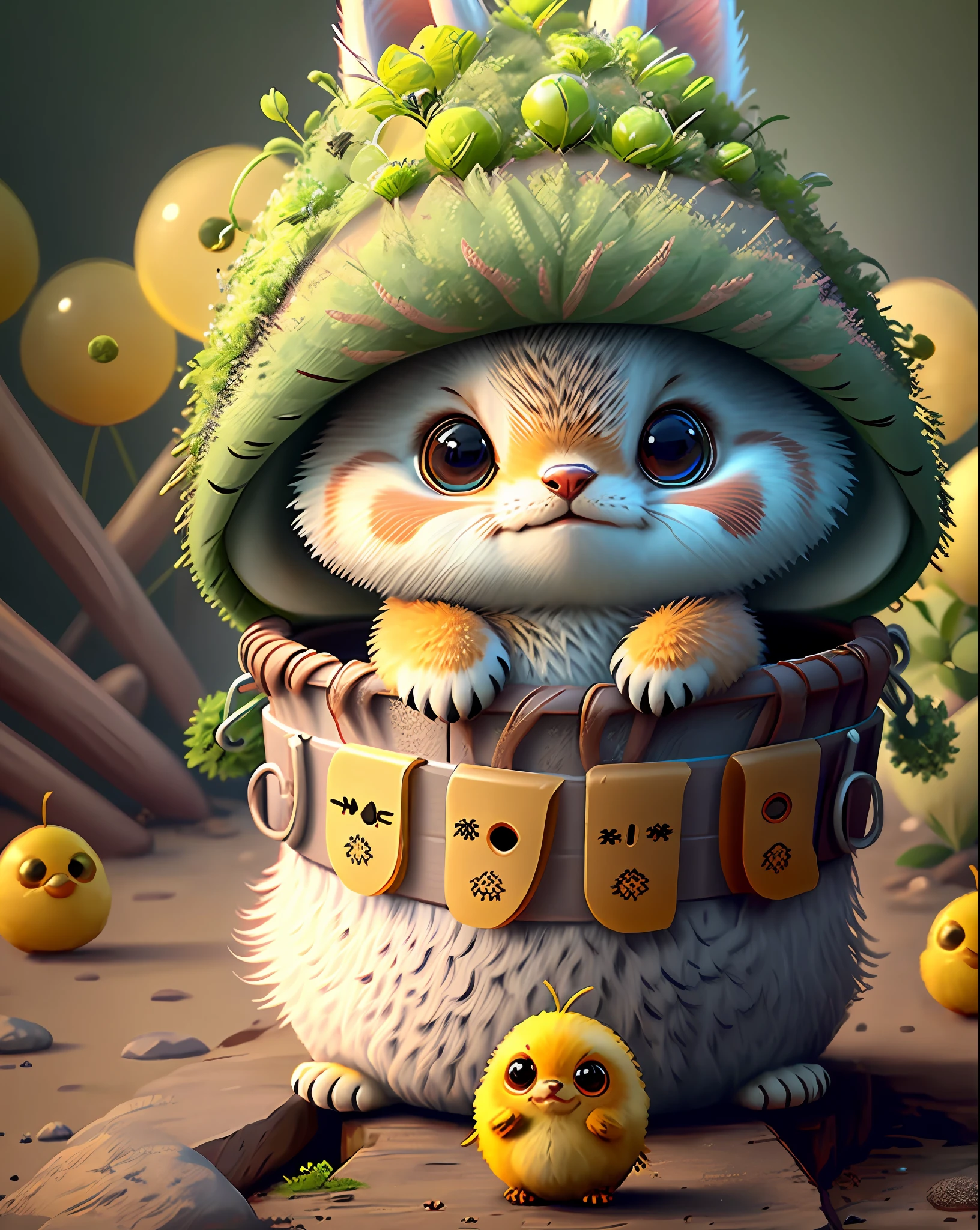 "Create cute creature masterpieces with inspired ultra-detailed concept art. Unleash your inner Cu73Cre4ture programmer with stable spreading power、Let your imagination come alive", (coyote), high detailing, in 8K、Top image quality