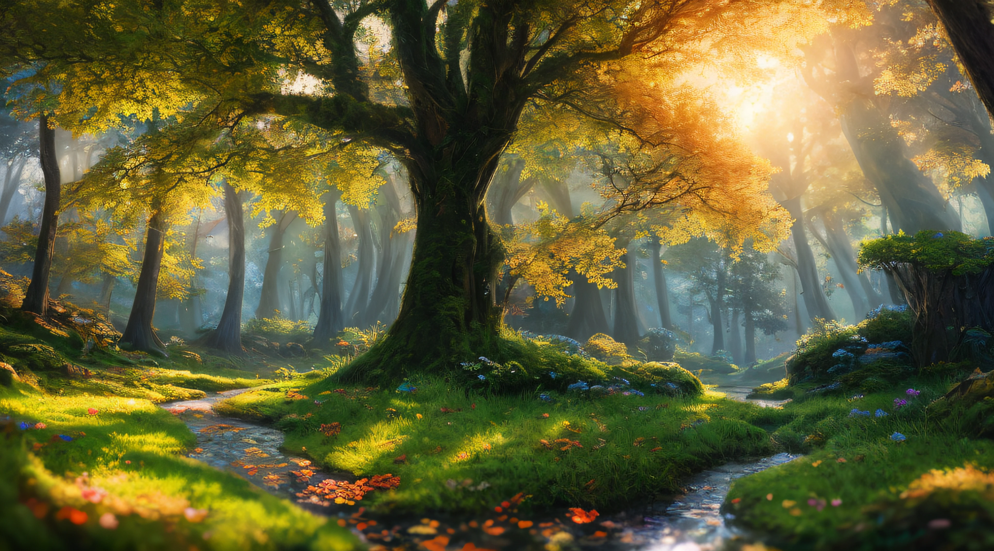 masterpiece, best quality, high quality,extremely detailed CG unity 8k wallpaper, An enchanting and dreamy scene of a fantasy forest, with towering trees, glowing mushrooms, and hidden fairy glens, creating a sense of mystique and enchantment, artstation, digital illustration, intricate, trending, pastel colors, oil paiting, award winning photography, Bokeh, Depth of Field, HDR, bloom, Chromatic Aberration ,Photorealistic,extremely detailed, trending on artstation, trending on CGsociety, Intricate, High Detail, dramatic, art by midjourney