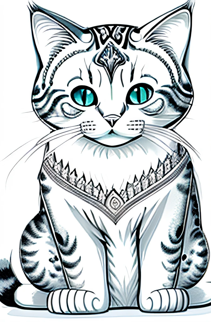 gatos em uma moldura ,arte de linha hiper detalhada ,desenho digital detalhado ,linework altamente detalhado ,intricate details illustration ,arte de linha detalhada ,coloring book page