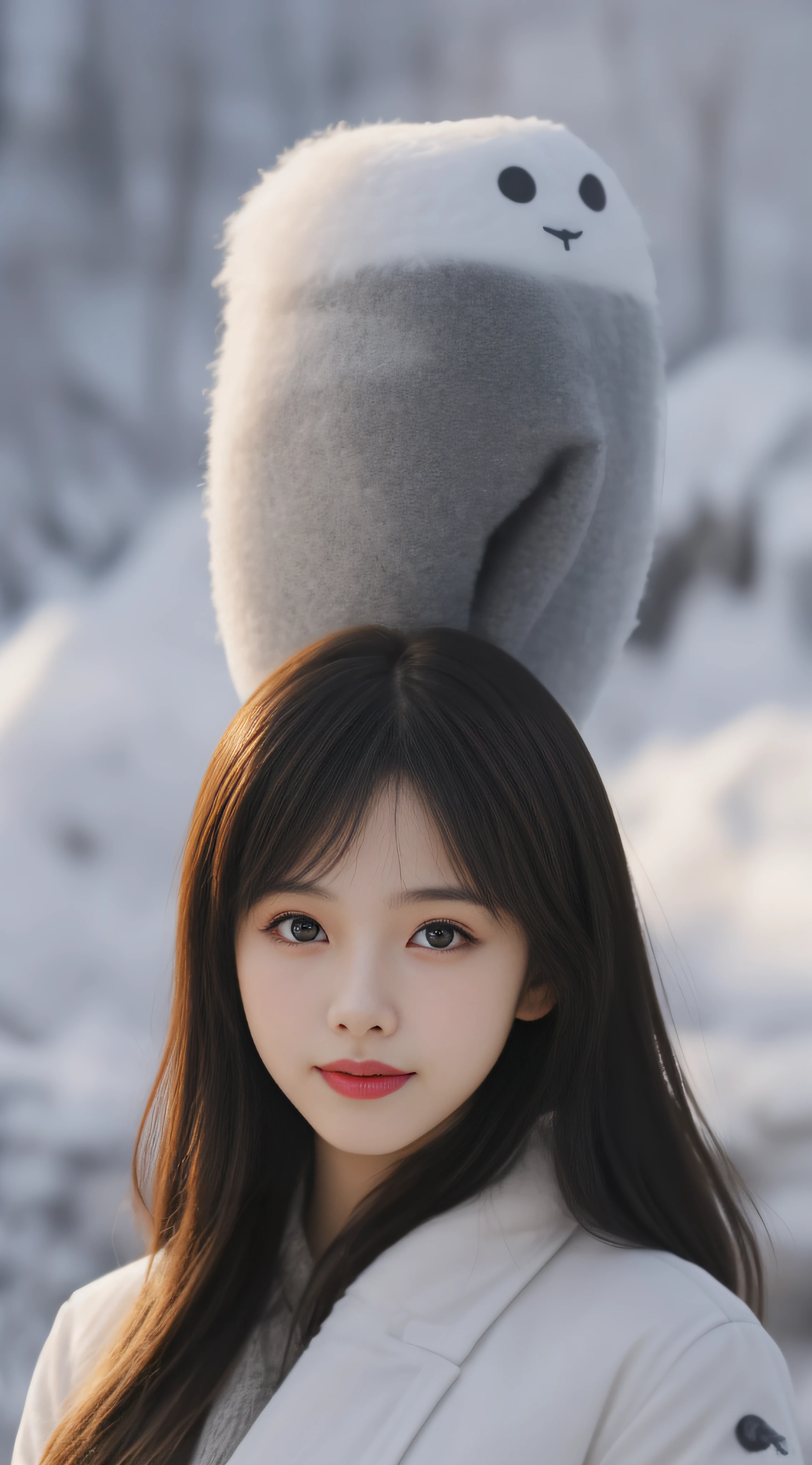 Focus:1.2, perfect figure beautiful woman:1.4,，Best face quality, Ultra-high facial detail，Ultra-high pupil detail，slimfigure，Smaller bust，at winter season，围巾，outside，rays of sunshine，yukito