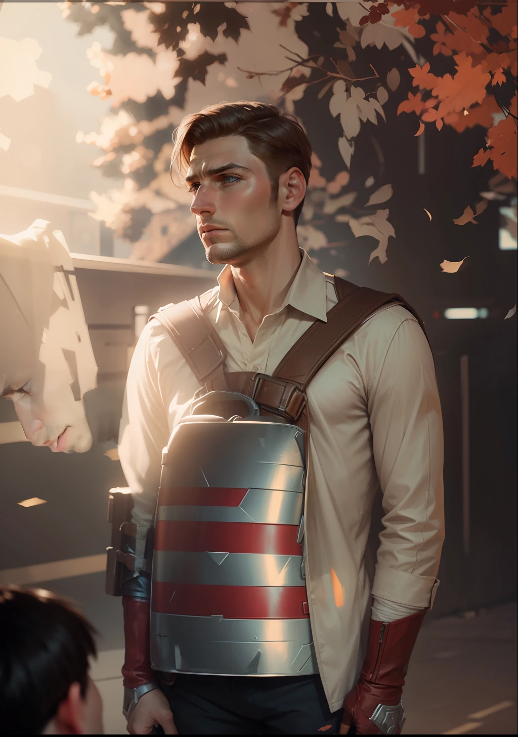 Captain America realistic face change background
