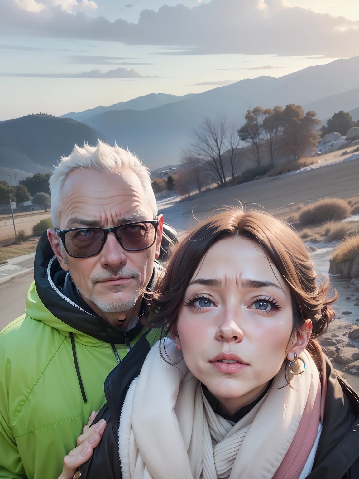 Anime style, middle-aged people, anime
