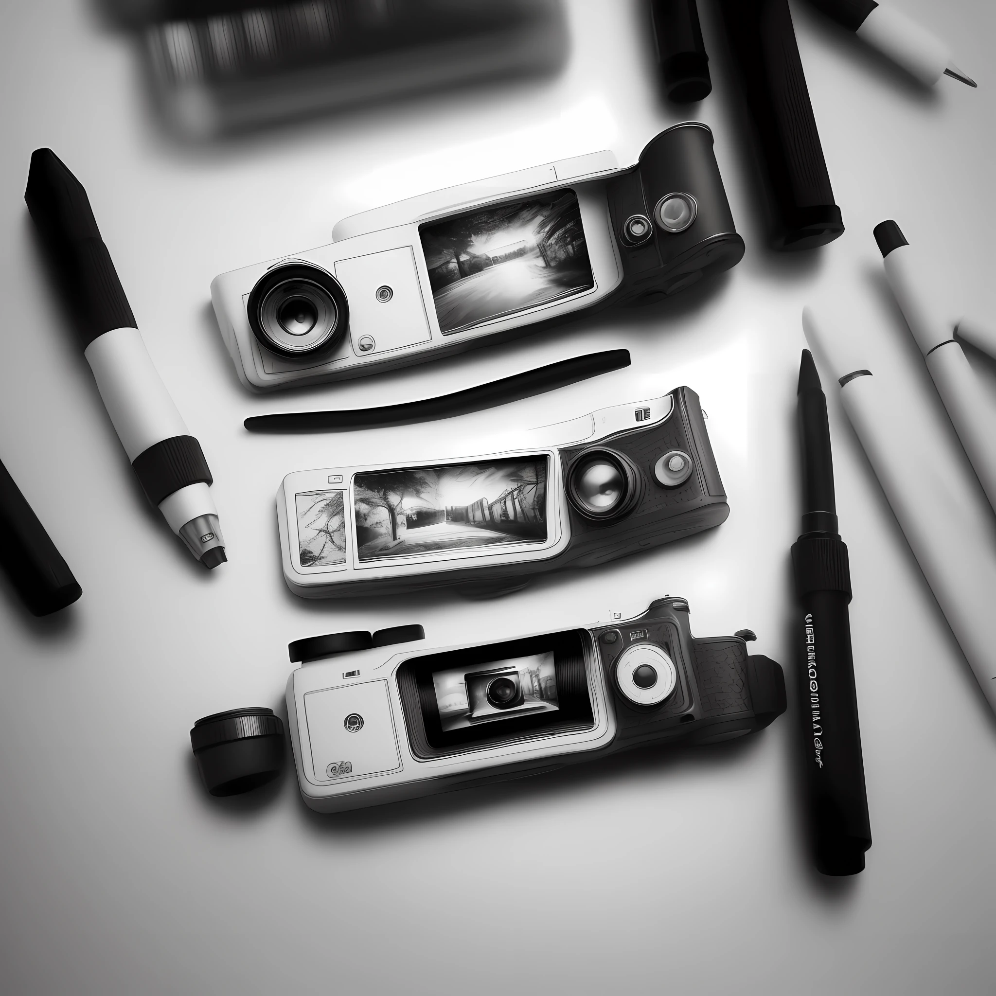 Logo that represent photography page. (Sketch design) (black and white color) (snapshot photography) ( ink color) ( camera logo)