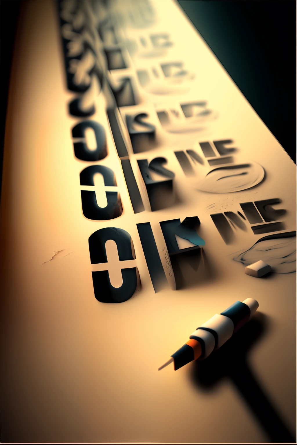 Eraser disappearing words with fresh colors