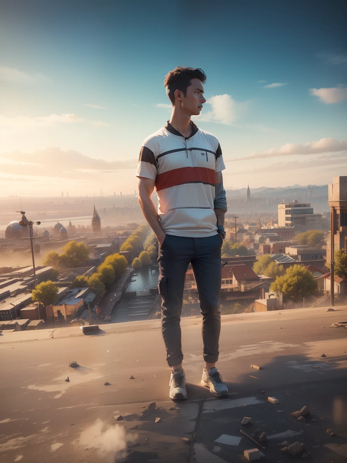 butiful background, 8k realistic city, do not change face