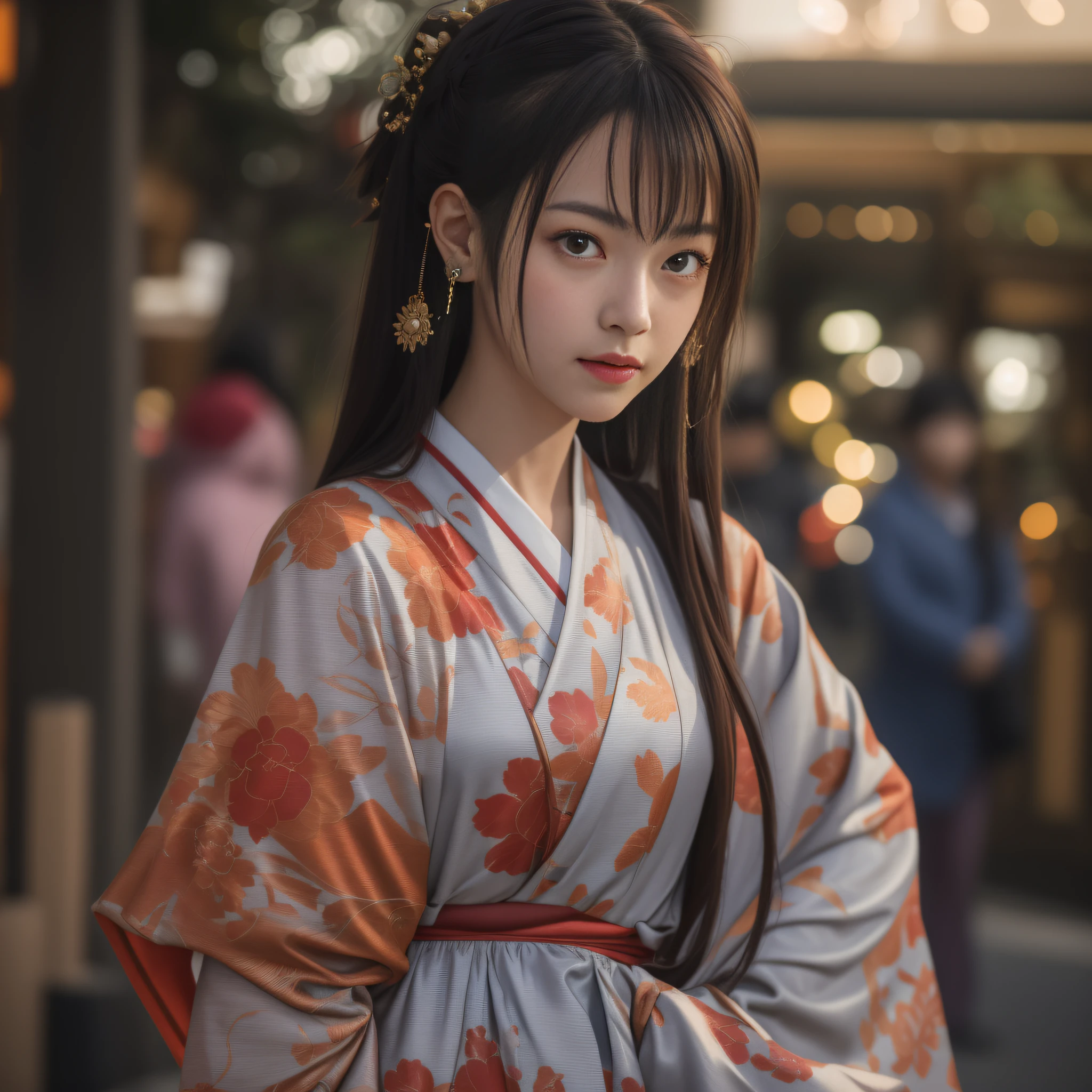 16k, RAW photo, Top quality，A half body，Lateral face，Look up at the perspective, Masterpiece（hyper HD）brunette color hair，15-year-old Hanfu girl，Uniform skirts，Crocodile leather boxing holster，Coarse linen cape，Soft lips，Glossy lips，The girl has fair and tender skin，Soft hair like slippery silk，Sparkling，Almost reluctant to look away。But you know，She wears a sun dress！Imagine that，She just wore a nightdress to go shopping in the bustling Sanlitun，One can't help but want to take a closer look。Take a closer look, desi，Her nightdress is quite fashionable，The skirt flutters in the wind，It's like adding a touch of energy to the whole street，[Wild anime] Hypnotic cool tsundere sister、An anime，Get your spot with cowgirls，Makes you tremble and vulgar，Lip zoom camera，head portrait，Head down and sleepy-eyed，looking at the viewer only"， best qualtiy， hyper HD， （realisticlying：1.4），， A high resolution， the detail， RAW photogr， Sharp Re， Nikon D850 Film Stock Photo by Jefferies Lee 4 Kodak Portra 400 Camera F1.6 shots, Rich colors, ultra-realistic vivid textures, Dramatic lighting, Unreal Engine Art Station Trend, cinestir 800，