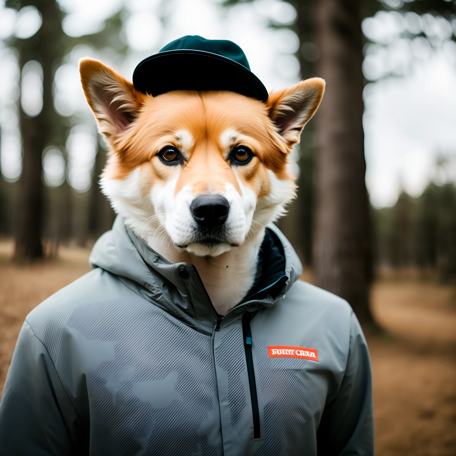 RAW photo, Animal, portrait photo of [Man:doggy:2] Humanoid creatures in clothes, face, 8K  UHD, Digital SLR, Soft lighting, High quality, filmgrain, Fujifilm XT3