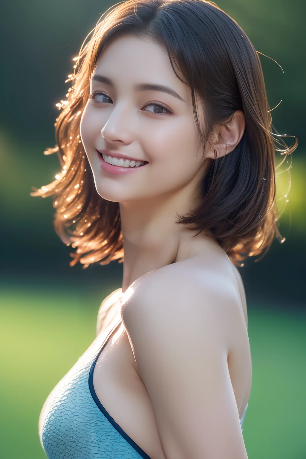 ((top-quality、8k、masterpiece:1.3))、foco nítido:1.2、Beautiful woman with perfect body shape:1.4、Slim abs:1.2、((Layered Haircut、huge tit、Highly detailed facial and skin texture、A detailed eye、Clothed、(photoRealstic:1.4)、(hyper realisitic:1.4)、(reallistic:1.3)、(Smooth lighting:1.05)、(Improved cinematic lighting quality:0.9)、32K、1girl in、30-year-old girl、Realistic lighting、Back lighting、Facial Lights、Ray tracing、(brightened light:1.2)、(Quality Improvement:1.4)、(Realistic textured skin of the highest quality:1.4)、fine detailed eyes、A detailed face、Fine quality eye、(Smiling, sleepy and satisfied: 0.0)、tshirts、(enhance the atmosphere of body line:1.1)、(Increase the beauty of skin texture:1.1)