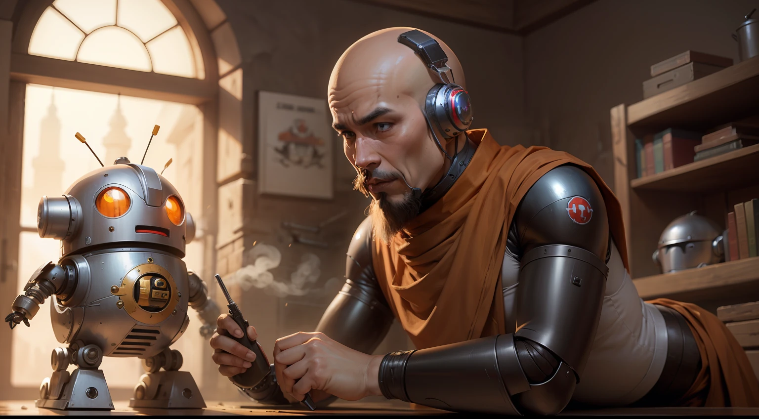 Comical monk robot