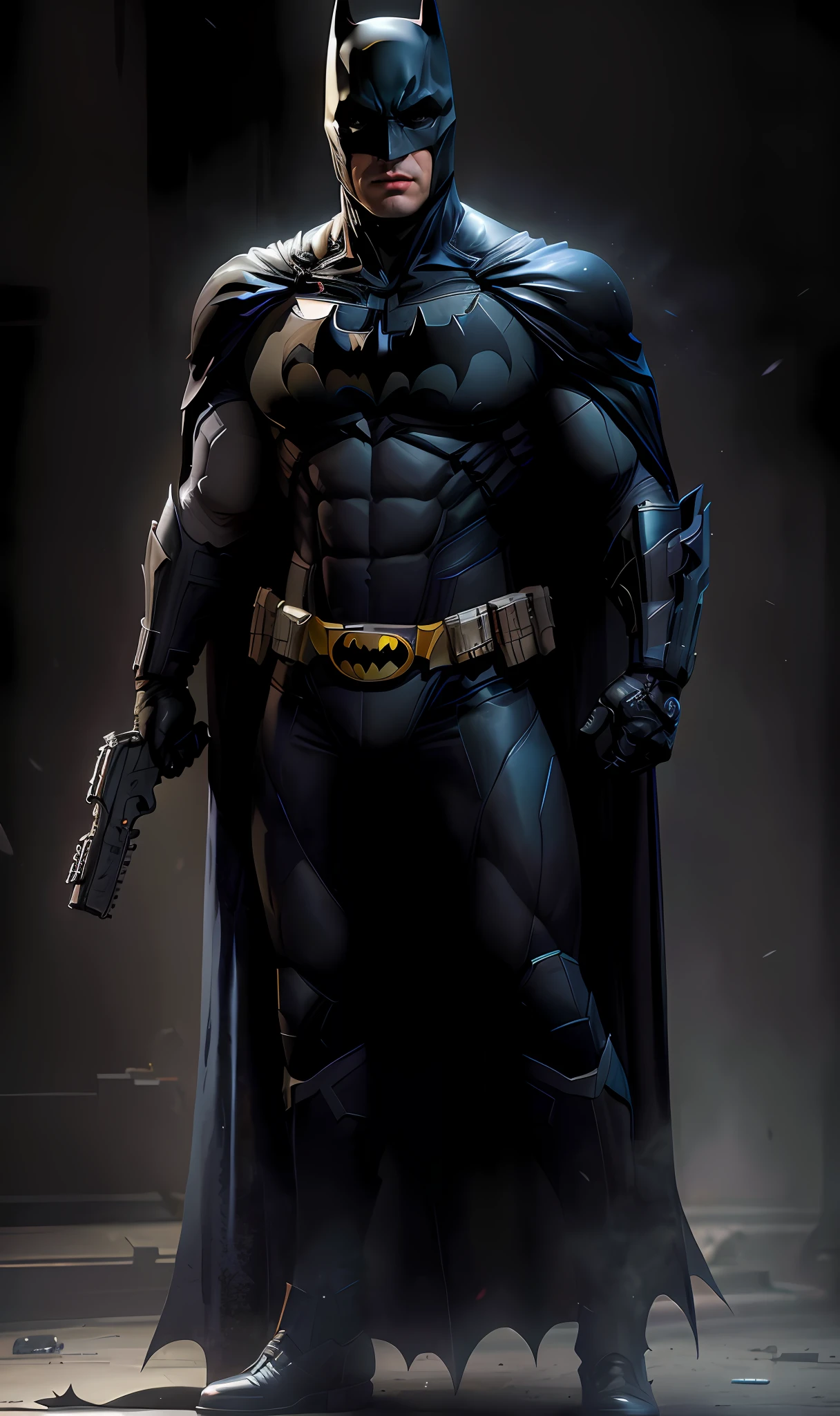 Batman standing in a dark room with gun in hand , Batman com olhos brancos, Retrato do Batman, Retrato do Batman com olhos brancos, Do filme Batman, Batman cyberpunk, O Batman, Dwayne Johnson como Batman, Batman, Ross Tran 8 K, Mecha do Batman, ArtStation Obra-prima, Batman empunhando machado, Wojtek FUS, Anigirl Batman, Ryan Renolds como Batman