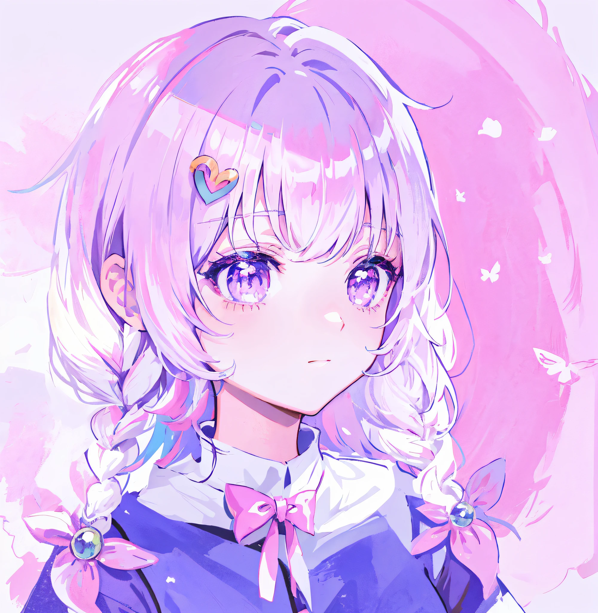 Anime girl with long hair, pink eyes and purple dress, anime moe art style, Anime style portrait, portrait of cute anime girl, Cute anime girl portrait, Kawaii realistic portrait, a beautiful anime portrait, style of anime4 K, Cute anime girl, cute anime girl portraits, portrait anime girl, anime art style, Portrait of an anime girl, anime portrait, Anime girl portrait