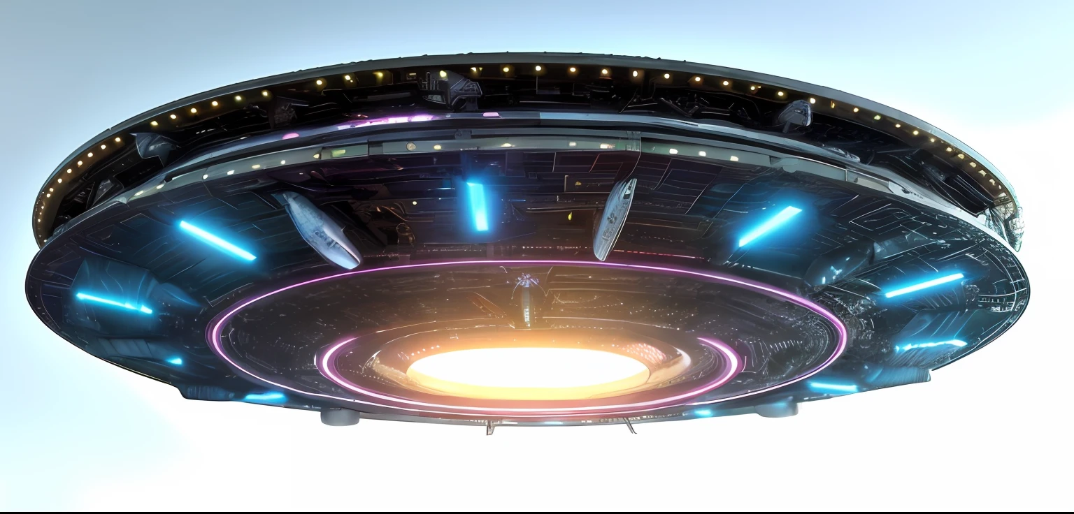 Spaceship flying in the sky with a bright light coming from it, alien mothership in the sky, alien mothership, alien spaceship, alien starship, O interior de um OVNI, alien space ship flying in space, alien space ships, alien spaceship in the sky, an intact ancient alien ship, of a UFO propulsion system, alien structure, Mothership in the sky