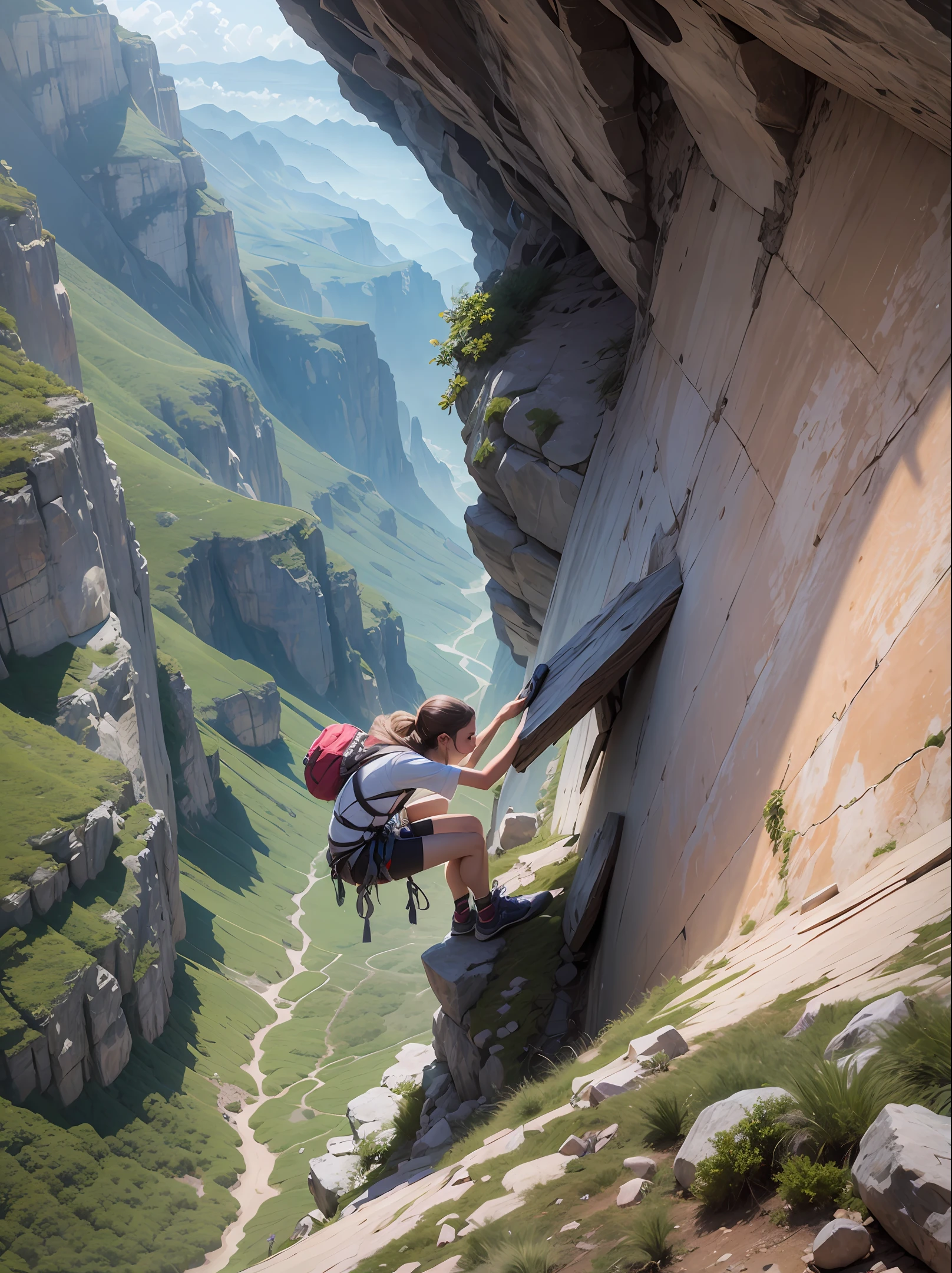 Woman climbing mountain --auto --s2