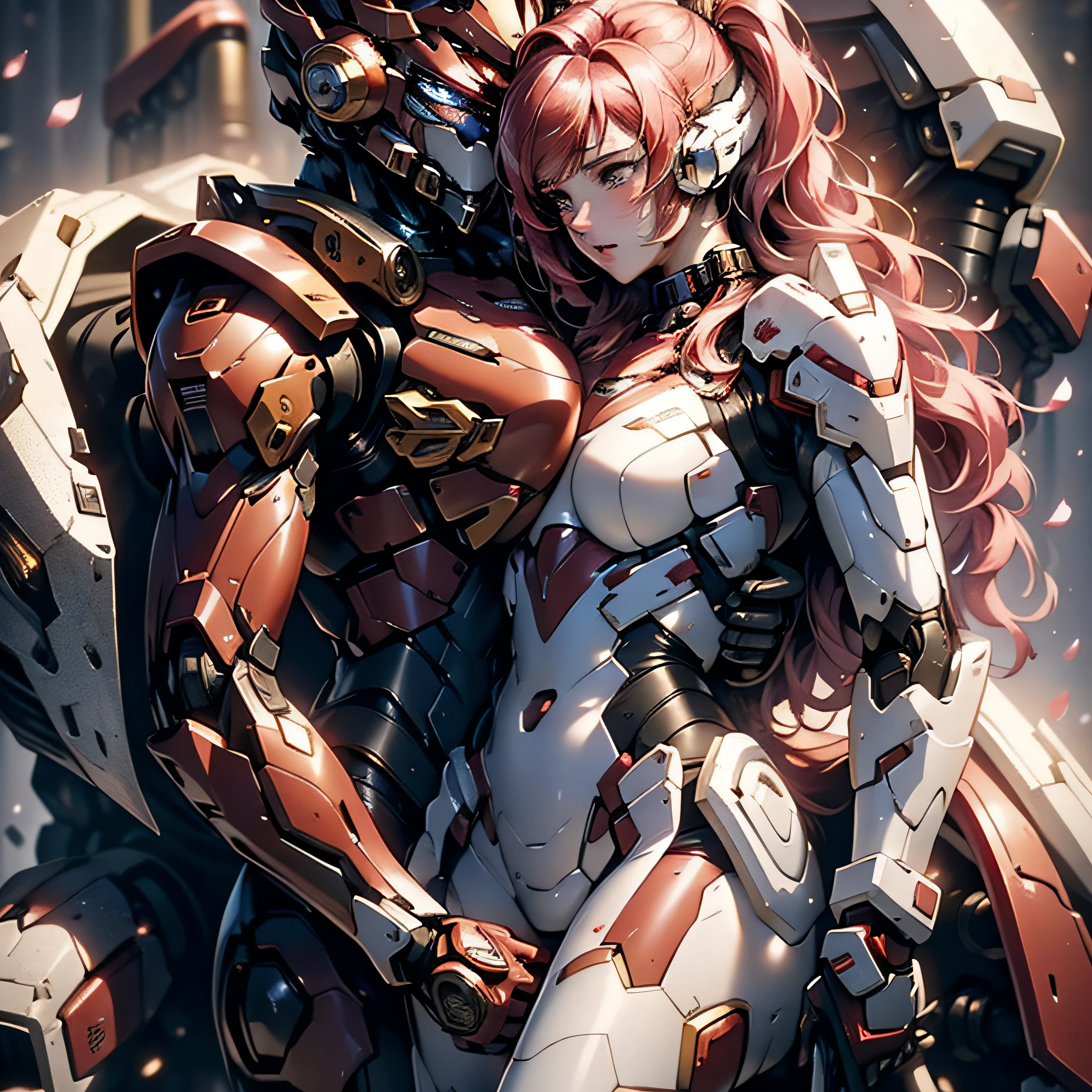 2 female mech pilot in (Red:1.4) armor hugging each other,Embrace of lovers,full bodyesbian、([tailed|Details wire]:1.3)、(intricate-detail)、HDR、(intricate-detail、ultra-detailliert:1.2)、cinematic shot、​masterpiece, top-quality, hight resolution, Vaginal foreign body insertion、Align Center