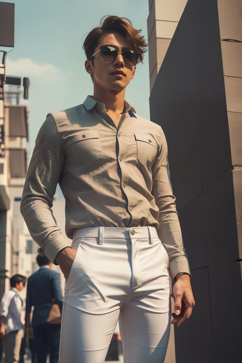 cool guy,年轻,Best image quality,Higher quality,schoolboy,homosexuality,White rubber pants,The crotch is high and raised