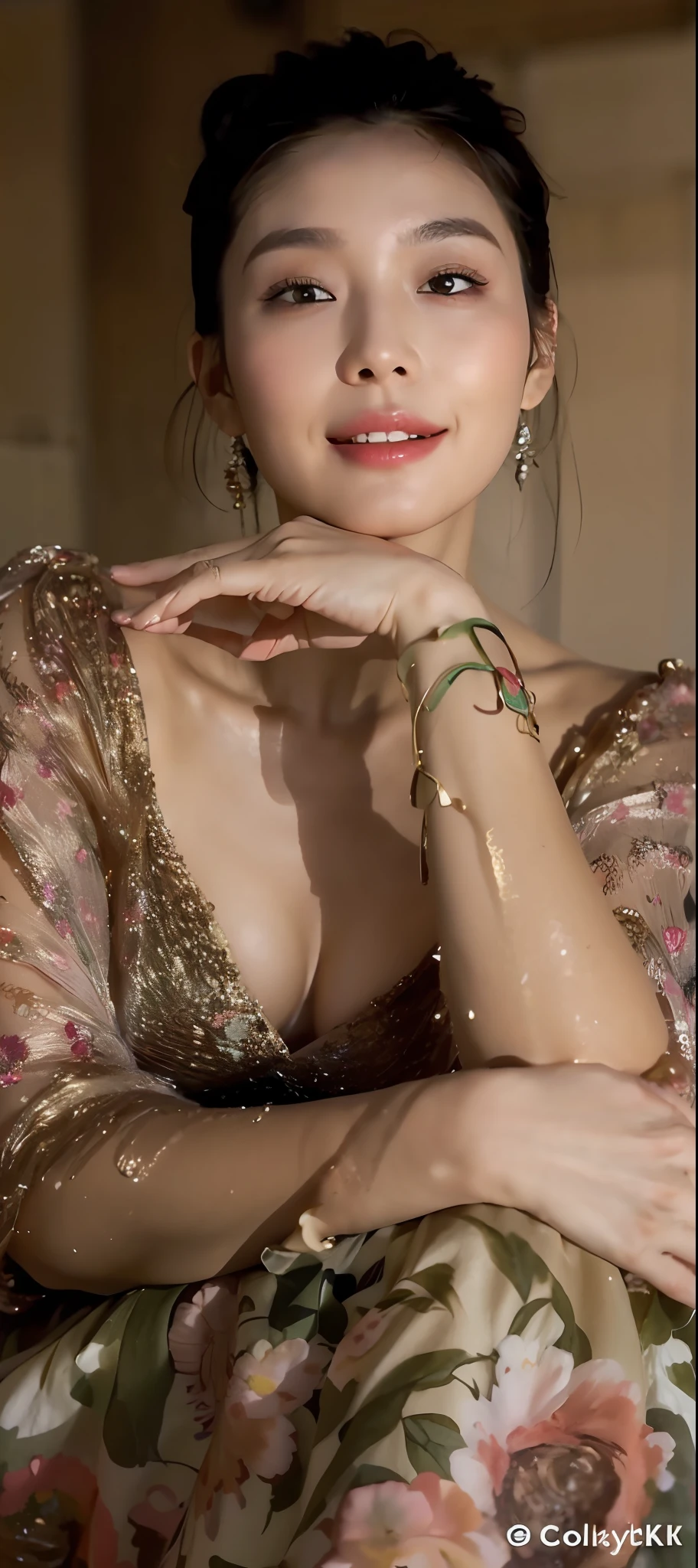 ((Best Quality, 8k, Masterpiece:1.3)), Focus: 1.2, Perfect Body Beauty: 1.4, Buttocks: 1.2, ((High Ponytail, Collarbone: 1.2)), (Short Skirt: 1.1) , (Rain, Street:1.3), Highly detailed face and skin texture, Fine eyes, Double eyelids, Whitened skin, Long hair, (Shut up: 1.3), Smile, Long legs, Full body, Best proportions of four fingers and one thumb, Smiley face, Face texture: 1.3, Sunshine, Summer, collarbone, beautiful eyes, real face, real skin, realistic face, realistic skin, detailed eyes, detailed facial features, detailed clothing features, detailed face, chest contour, tight fit, POS random, upper body silk wrap: 1.4