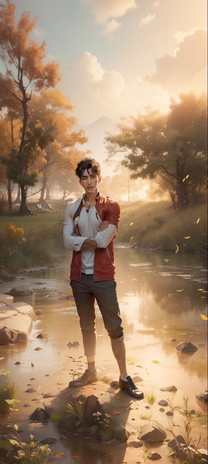 Change background handsome boy realistic face