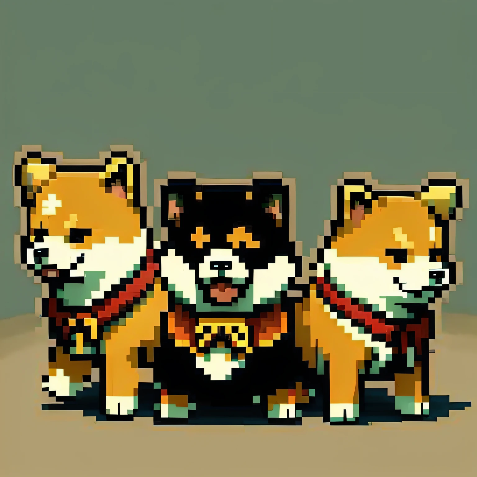 Shiba dog　samurais