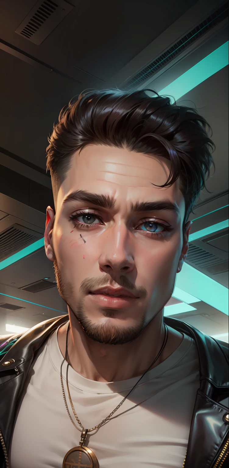 Change background cyberpunk handsome boy, realistic face, cute boy, rich look, 8k , ultra realistic,