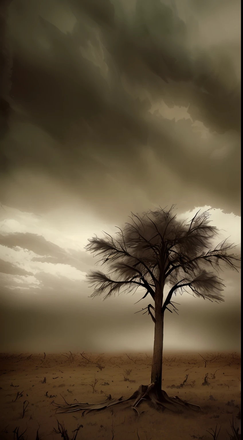 there are many trees that are standing in the middle of the field, dystopian landscape, dead forest, in a dystopian landscape, apocalypse landscape, ominous apocalyptic background, dead forest background, apocalyptic landscape, barren landscape, apocalypse landscape!!!!!, harrowing apocalyptic atmosphere, beautiful dark creepy landscape, dead tree forest, bleak apocalyptic environment, desolate landscape, ! apocalypse landscape!!