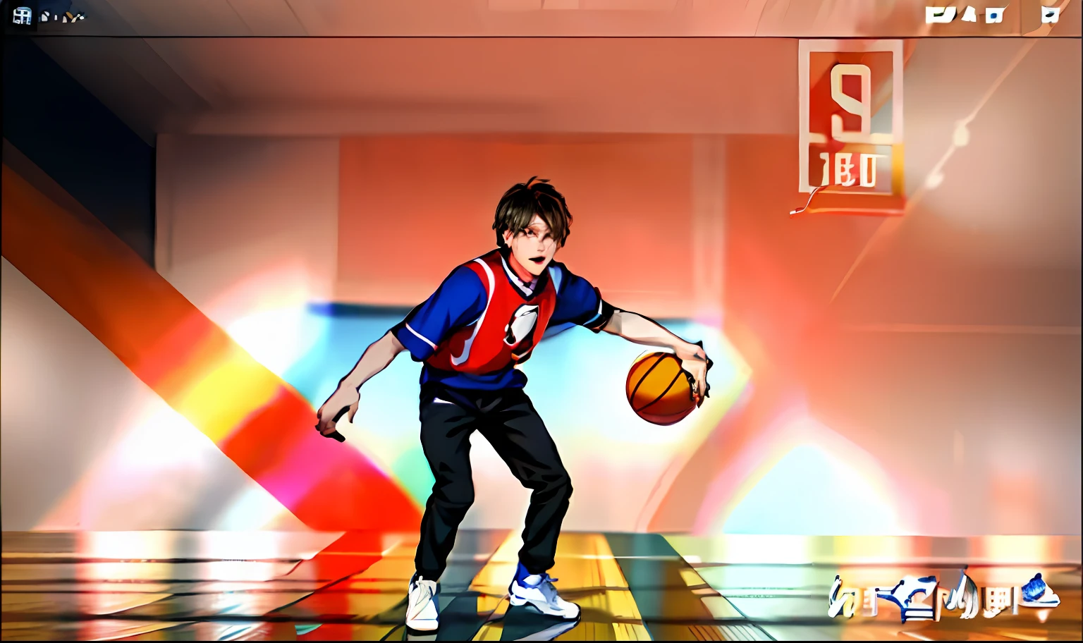 Arafeld men dribbling with basketball on the court, Cai Xukun, he is dancing, low quality video, trending dribble, dribble popular, dribbble, Since then,basketball ball, Inspired by Bian Shoumin, drools, he is floundering, jungkook, look like someone is dancing, trending on dribbble