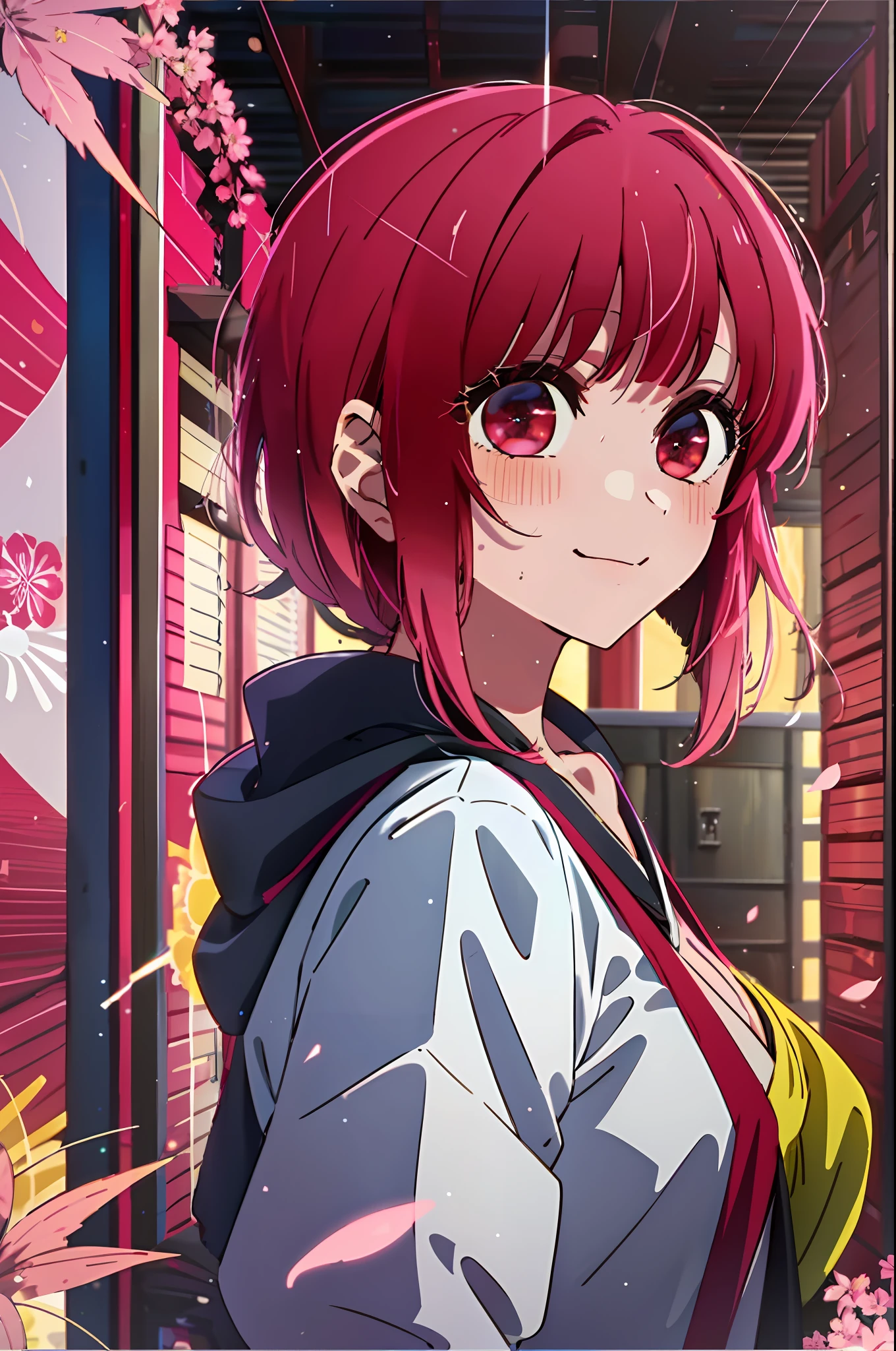 best quality, masterpiece, 2d, masterpiece, best quality, anime, highly detailed, cowboy shot, 1girl, solo, looking at viewer, smile, bangs, medium breast, red hair, red eyes,happy new year card with a girl in a red bikini happy, wet!!!, anime cover, seasons!! : 🌸 ☀ 🍂 ❄, 2 0 2 2 anime style, 2022 anime style, けもの, anime visual of a cute girl, inspired by Eizan Kikukawa, haruno sakura, hanayamata, in style of kyoto animation,close up,((Looking at viewer))