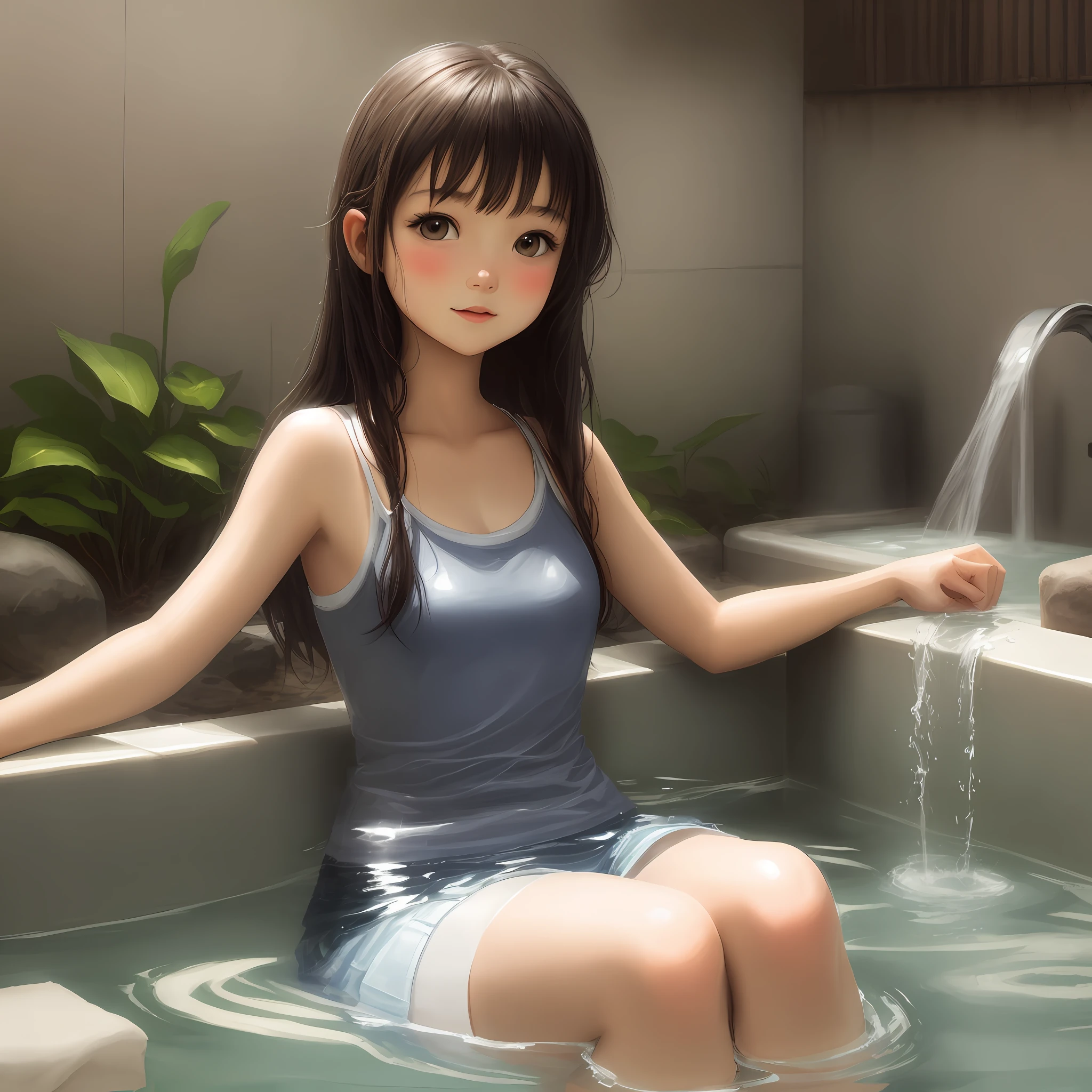 Girl bathing