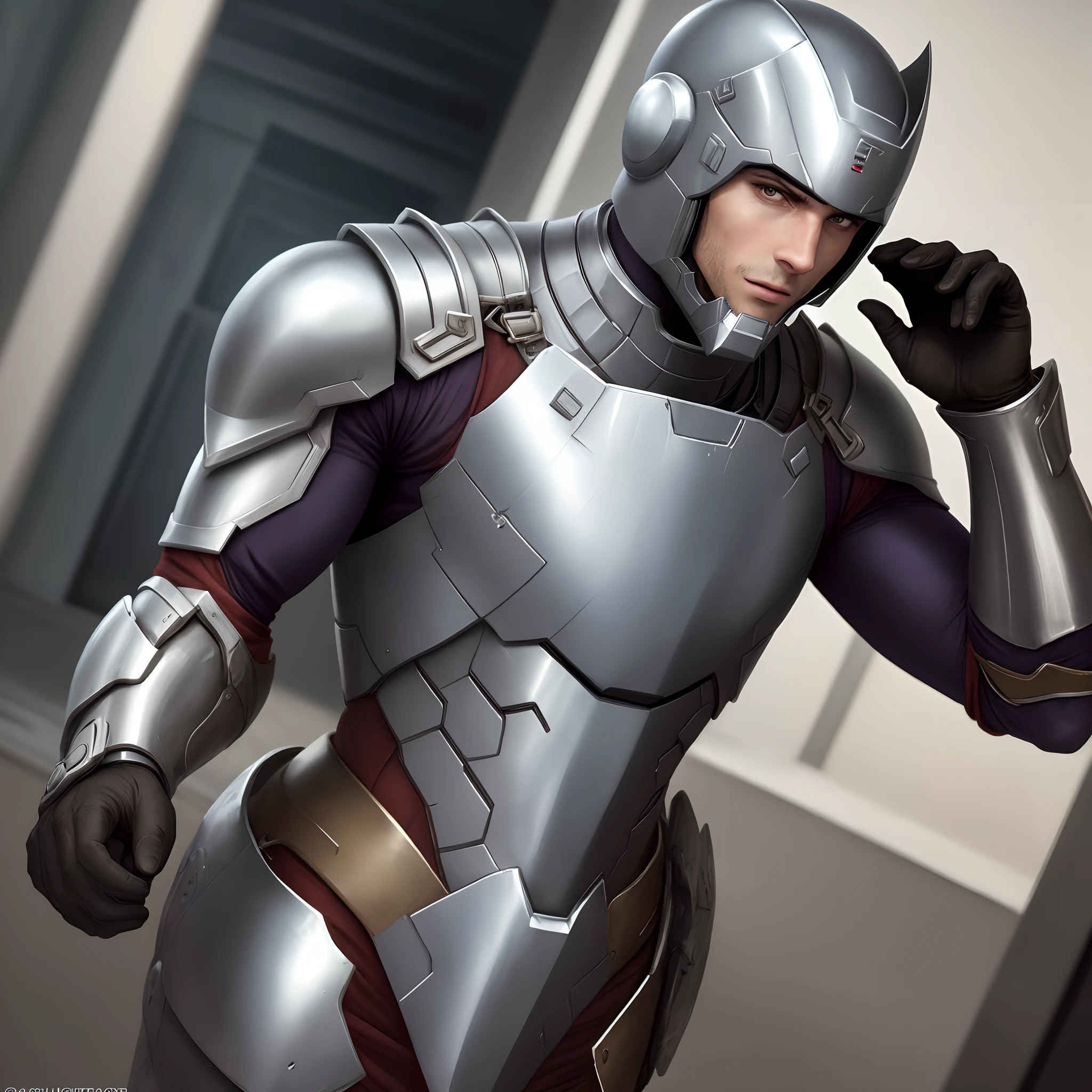 Homem vestido de homem de ferro