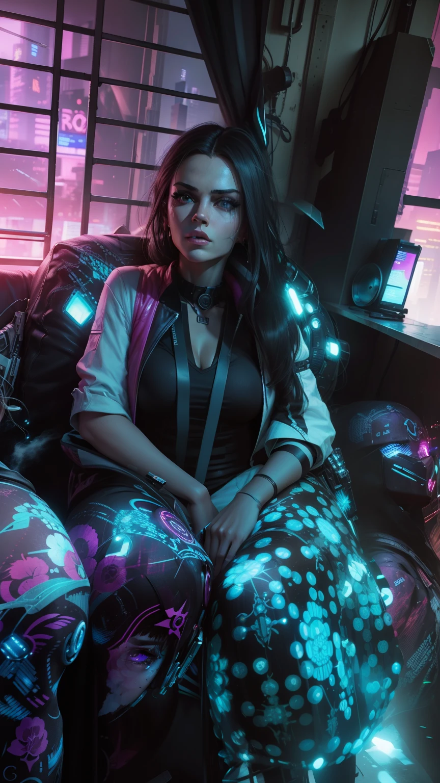 Change background cyberpunk realistic face, 8k, ultra realistic fashion qut girls