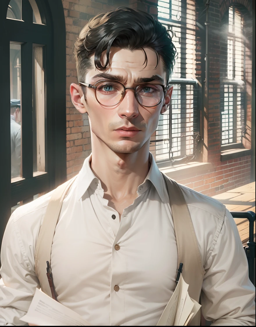 thomas shelby,vivid,eye glasses,realsitic