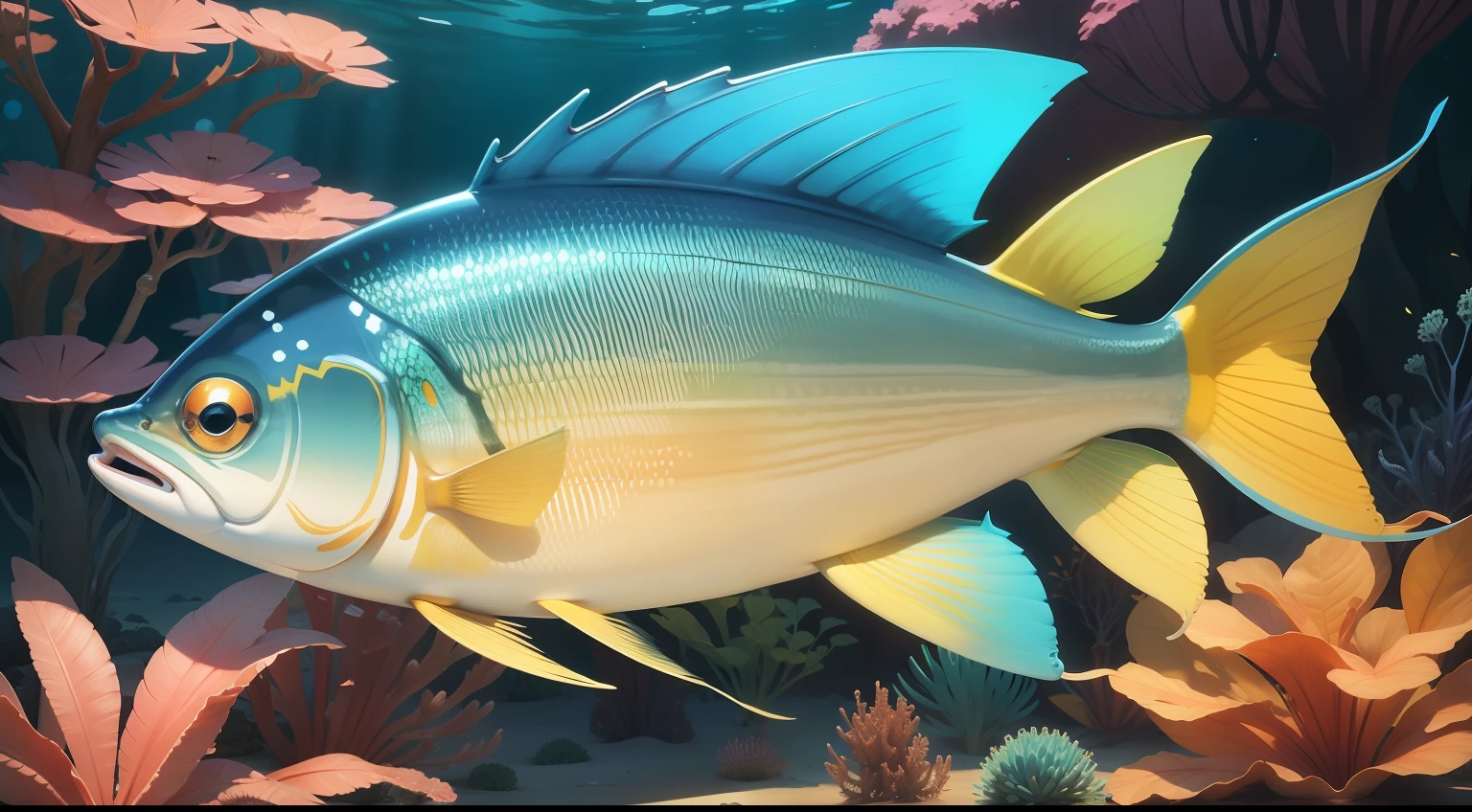 um peixe colorido e brilhante chamado Finley.