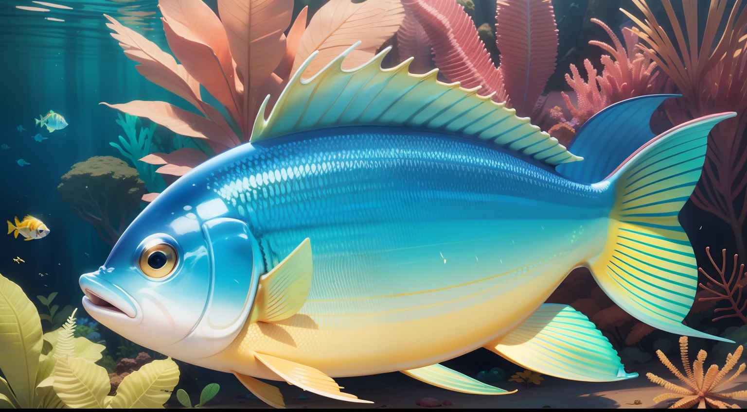 um peixe colorido e brilhante chamado Finley.