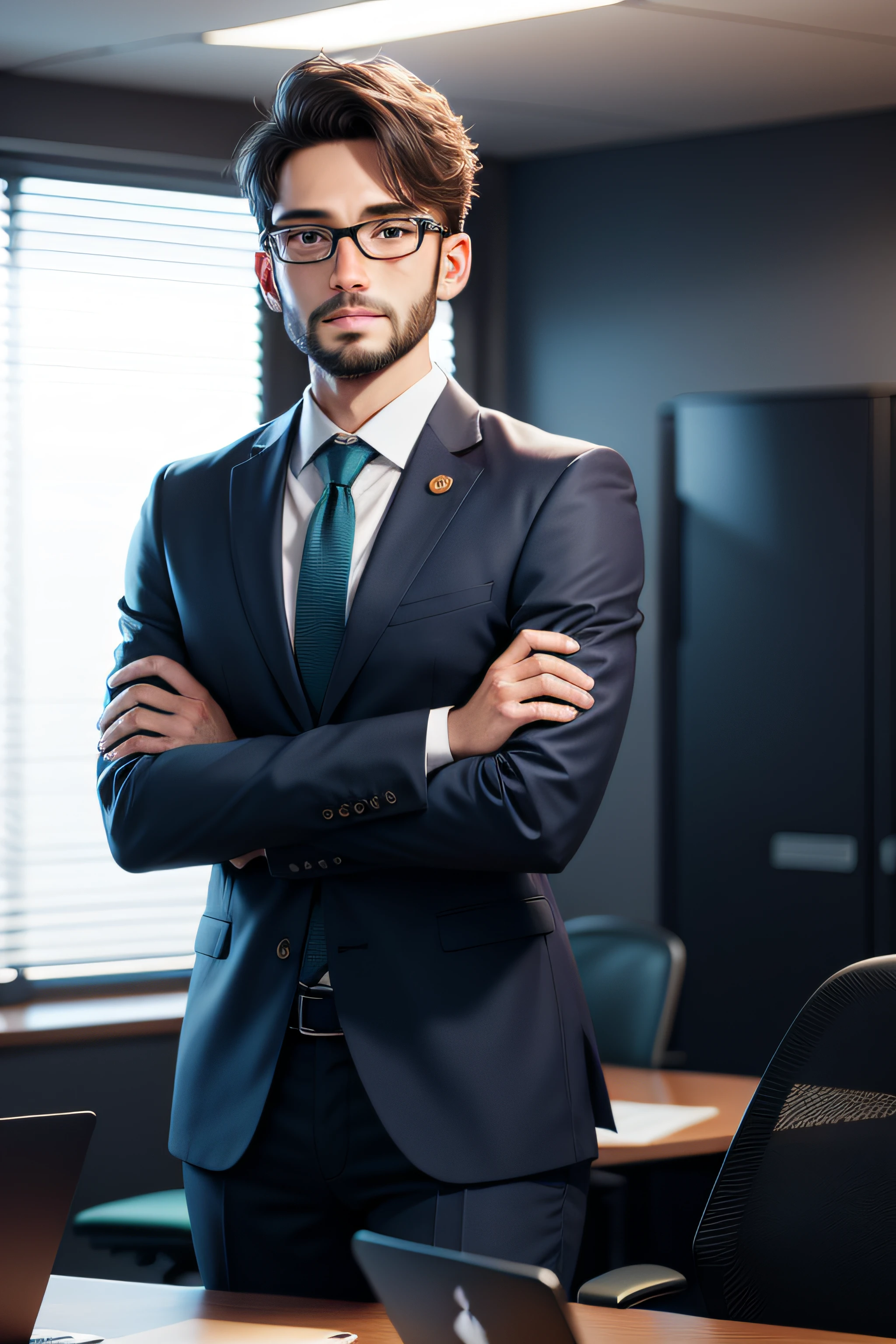Entrepreneur in meeting, s office, 3D, 4K